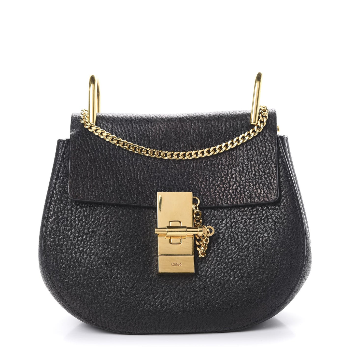 Grained Lambskin Mini Drew Shoulder Bag Black