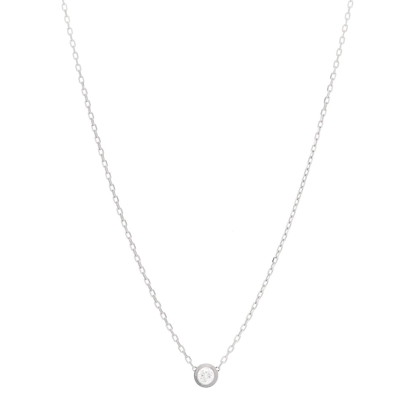 18K White Gold Diamond LM D'Amour Pendant Necklace