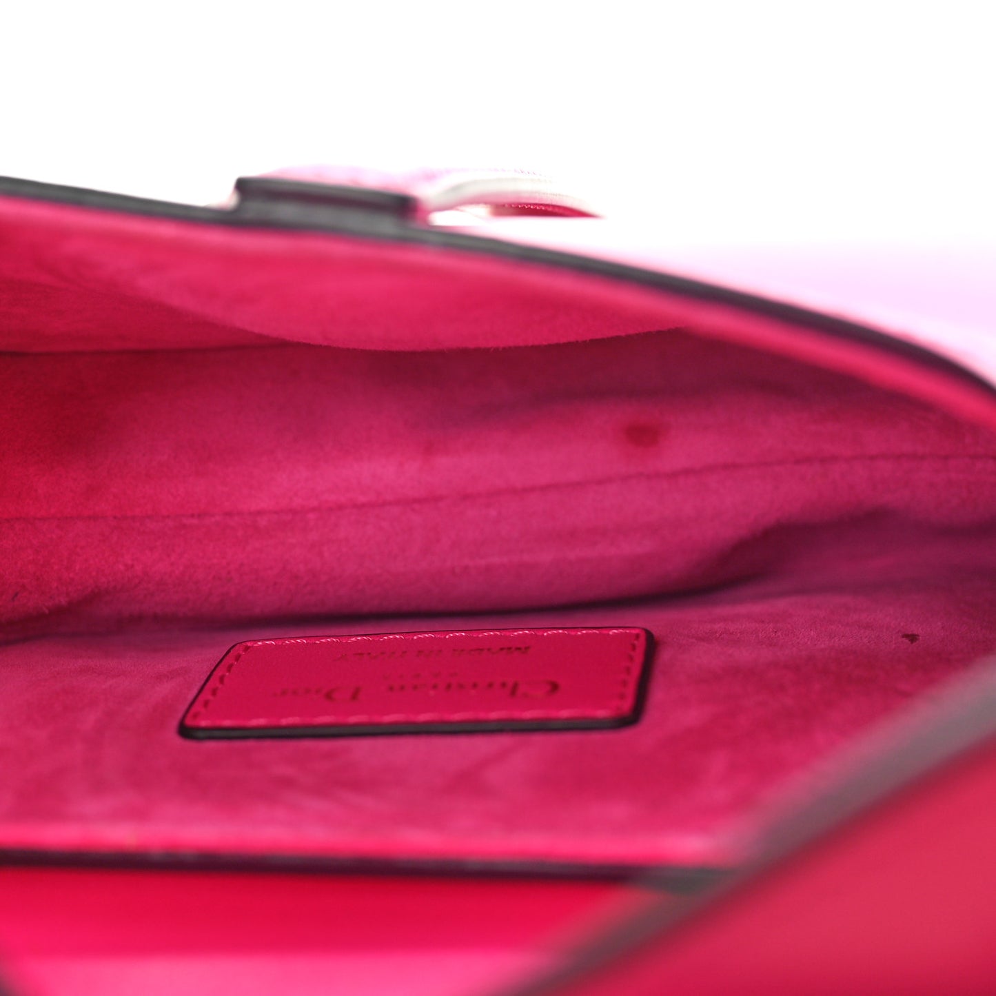 Supple Calfskin Mini Saddle Bag With Strap Passion Pink