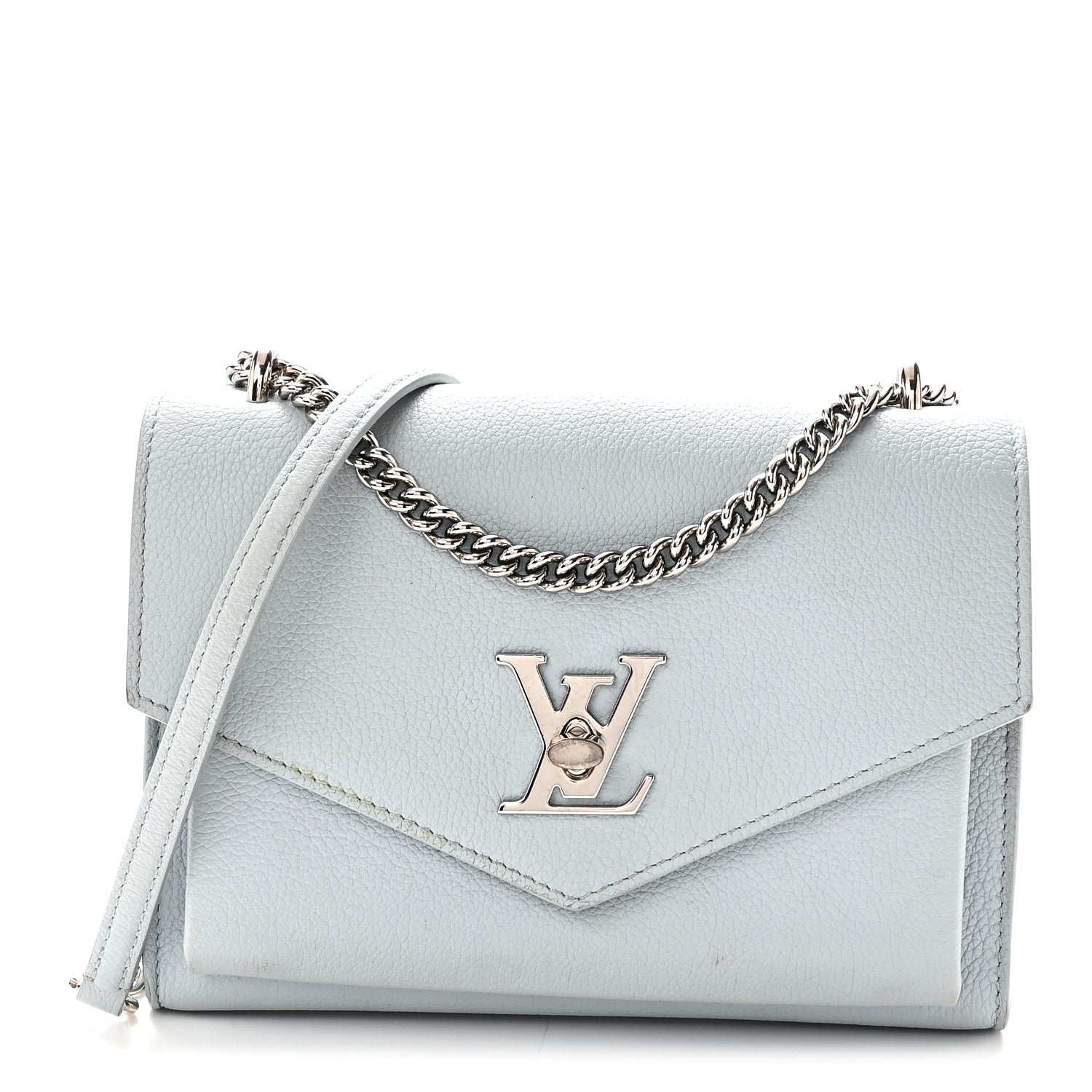 Louis Vuitton Soft Calfskin Mylockme Chain Bag BB Olympe Blue