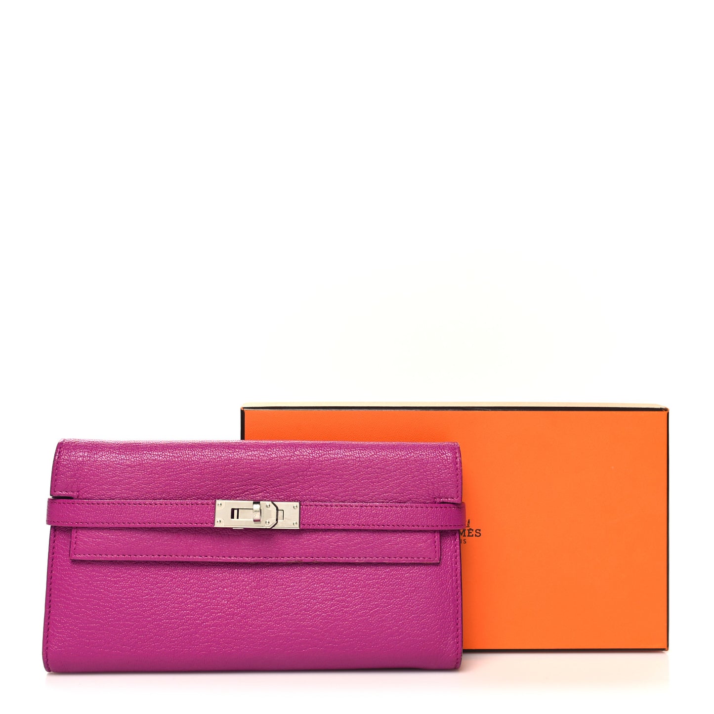 Chevre Mysore Kelly Longue Wallet Rose Pourpre