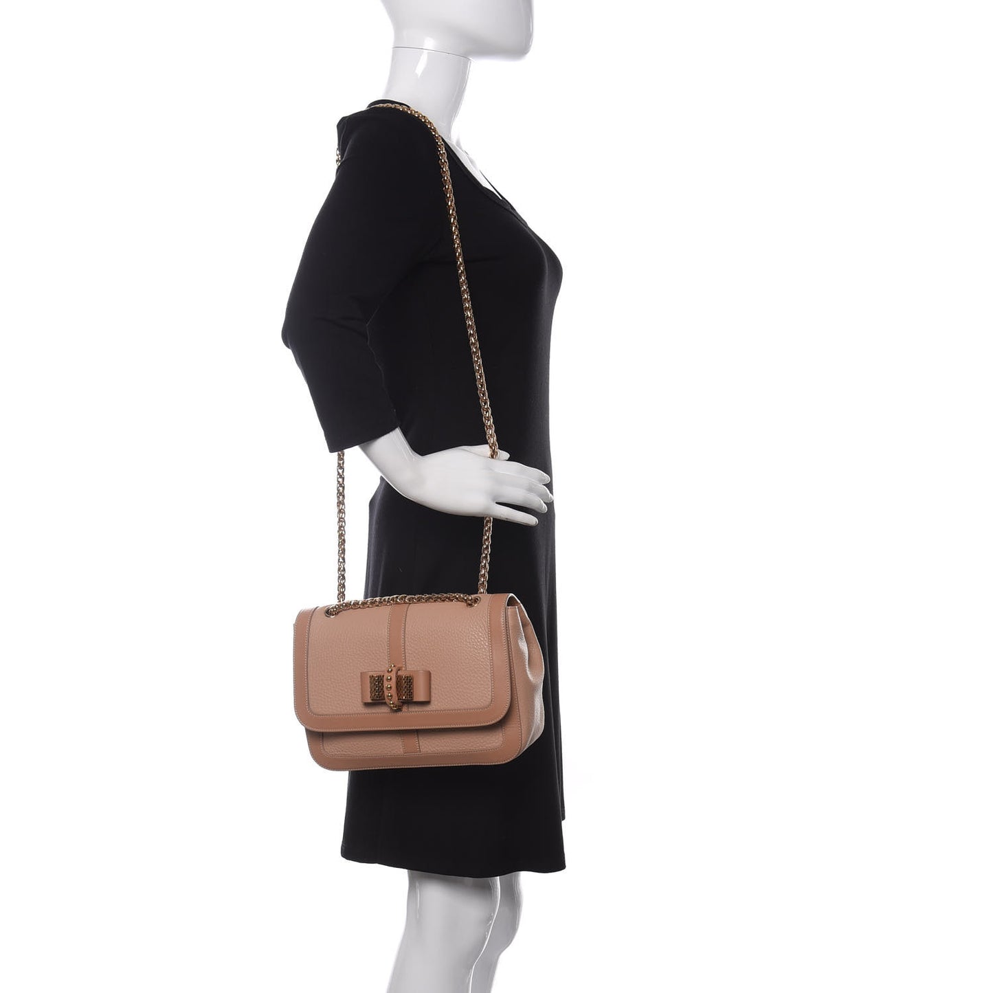 Soft Calfskin Small Sweety Charity Shoulder Bag Nude