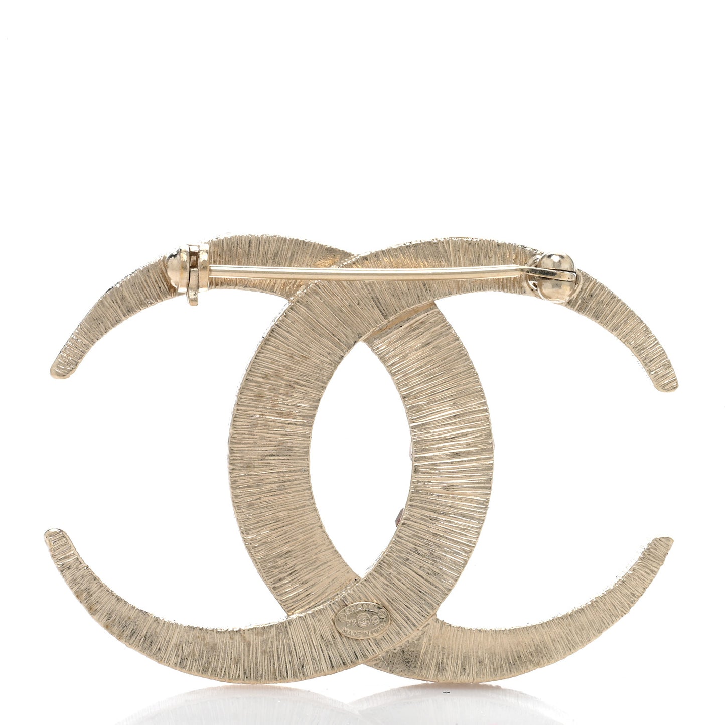 Baguette Crystal Dubai CC Brooch Gold