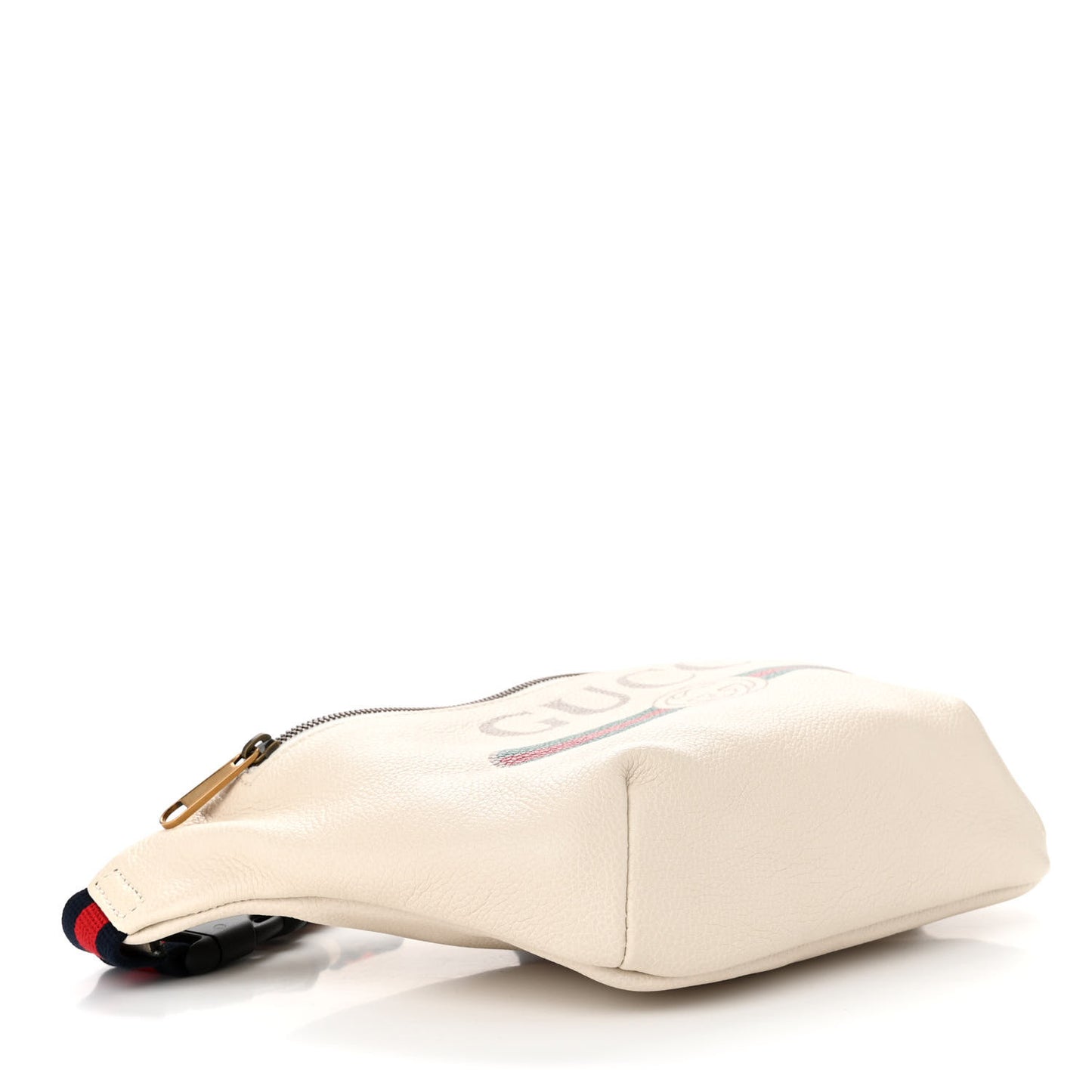 Grained Calfskin Logo Belt Bag White