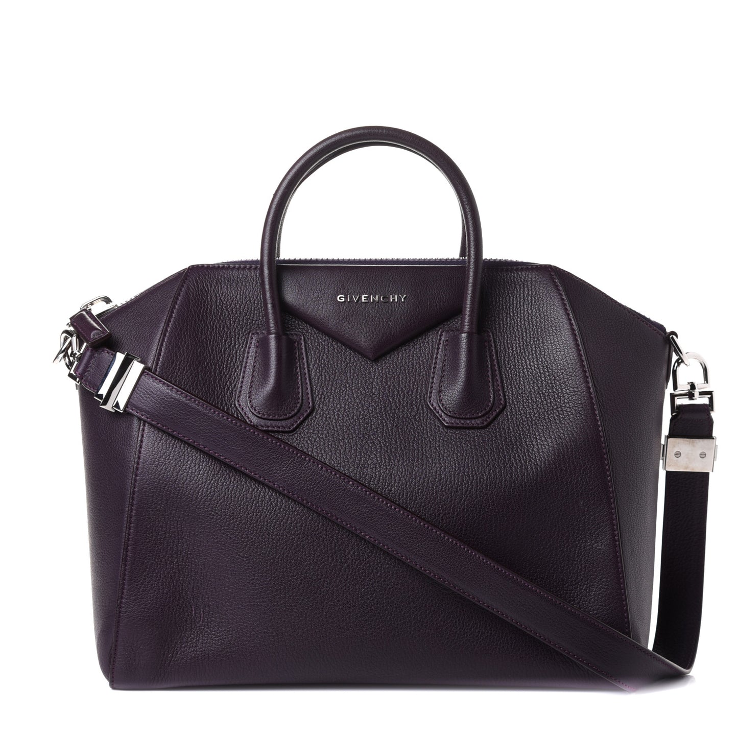 Sugar Goatskin Medium Antigona Aubergine