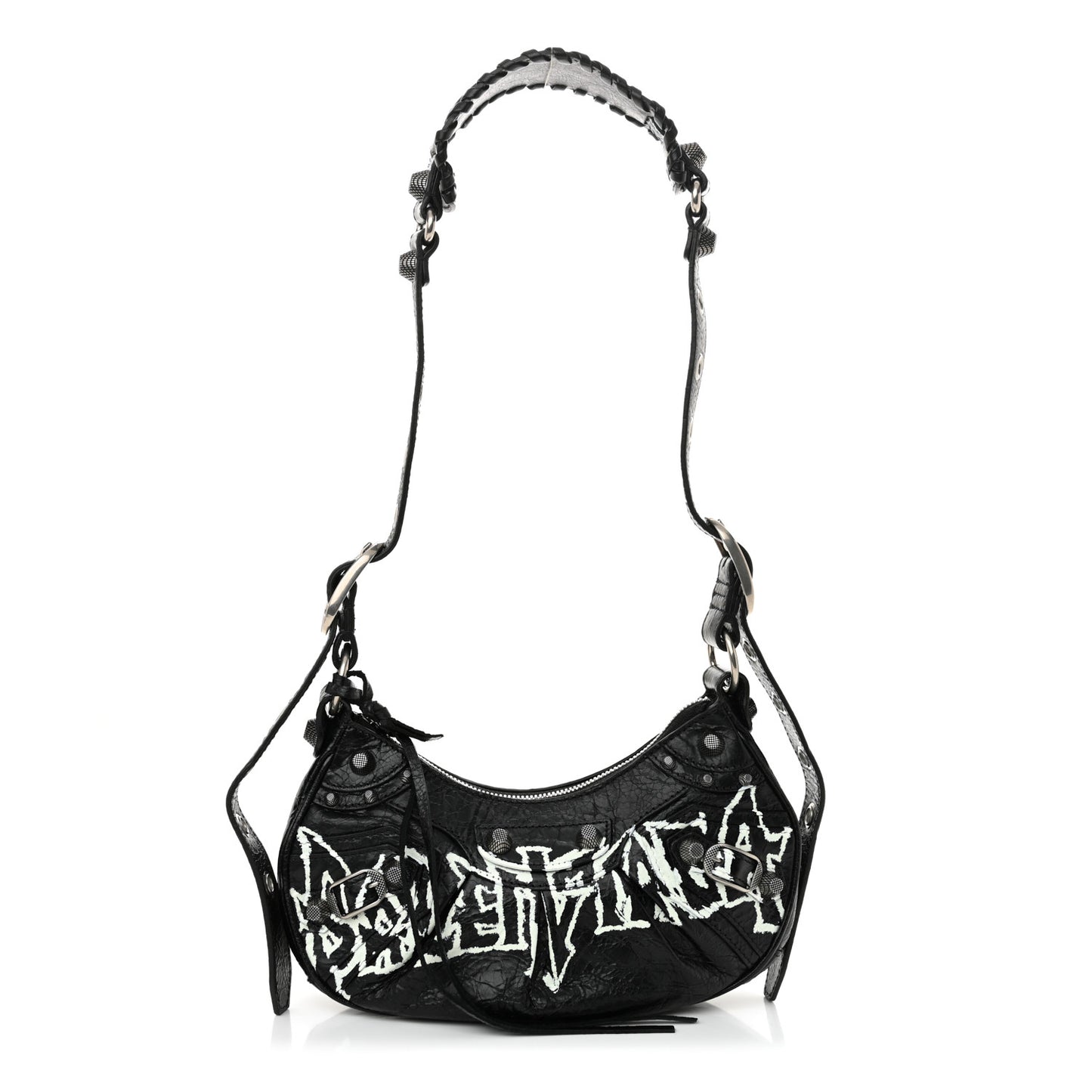 Agneau Arena Lunar New Year Graffiti Logo Le Cagole Shoulder Bag XS Black