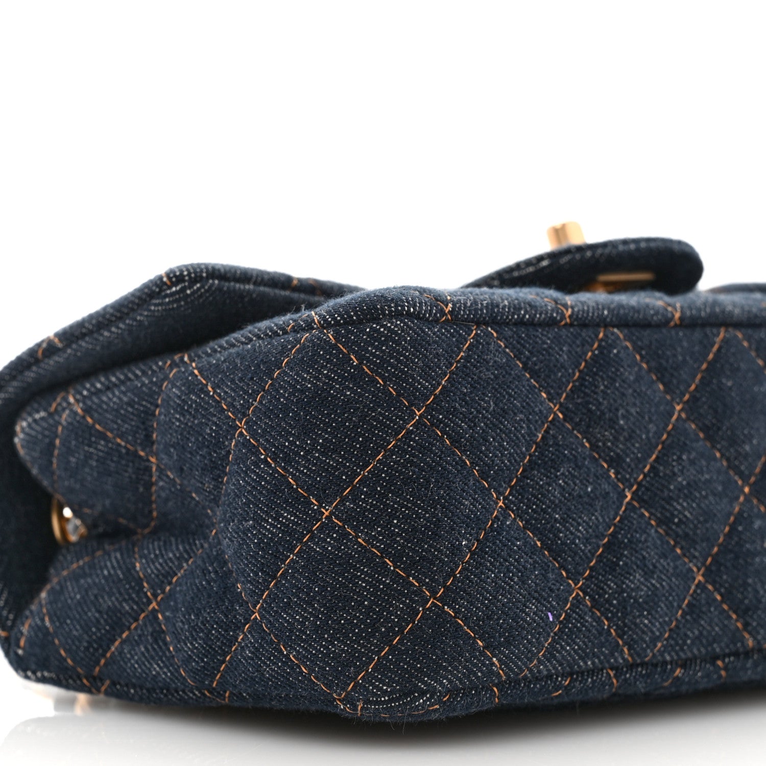 Chanel Denim Quilted Mini Rectangular Flap Dark Blue 9 of 10