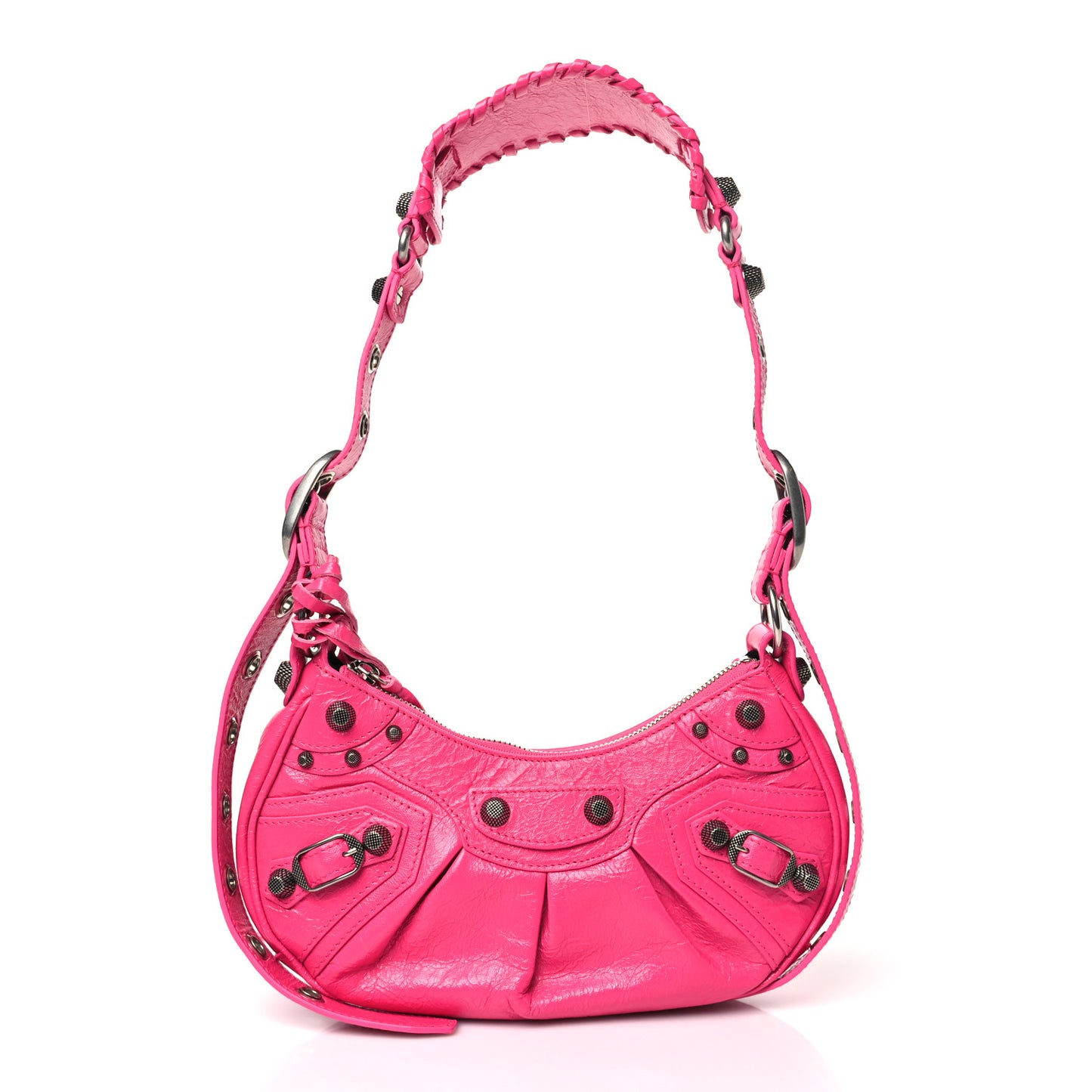 Agneau Arena Le Cagole Shoulder Bag XS Fluo Pink
