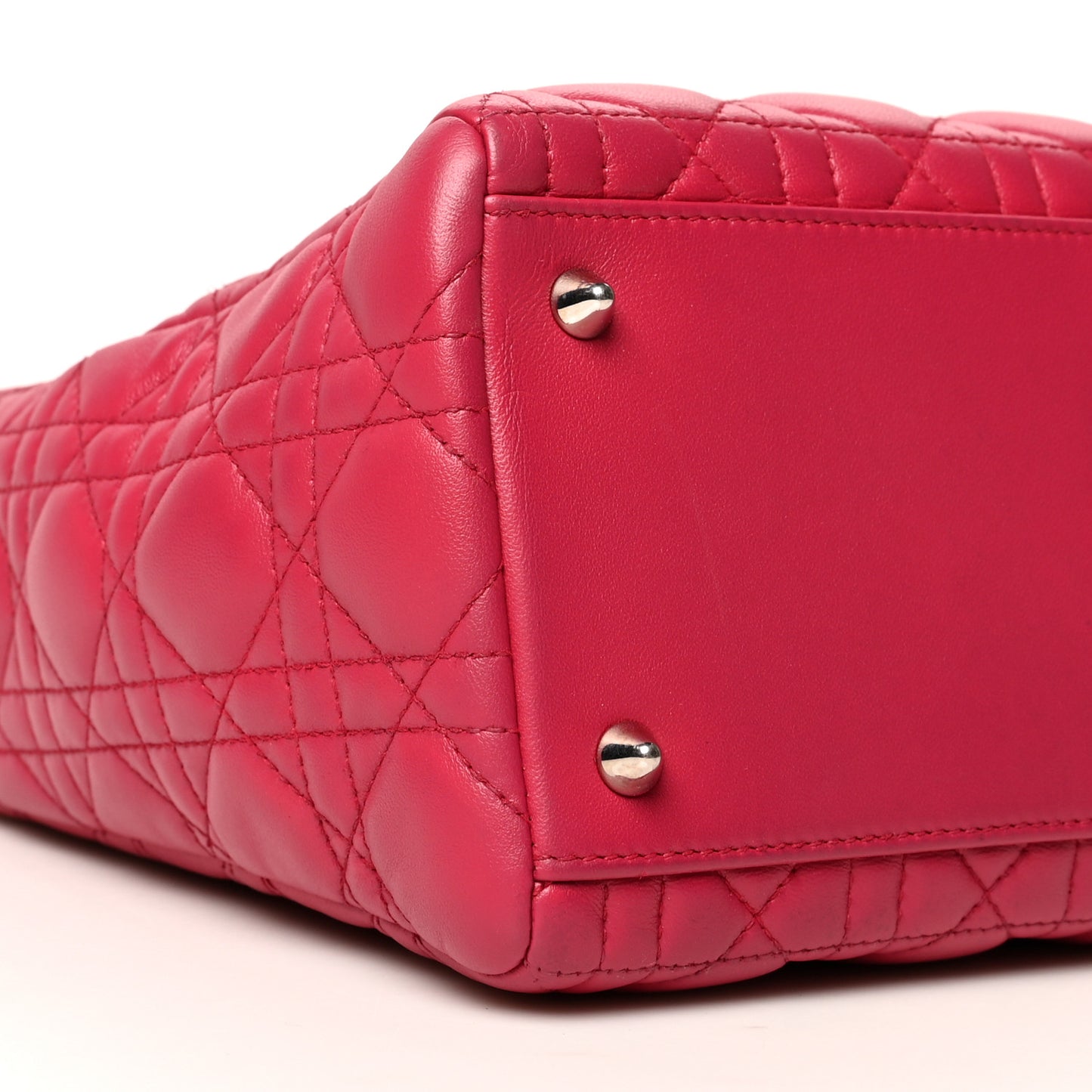 Lambskin Cannage Medium Pearl Lady Dior Dark Pink