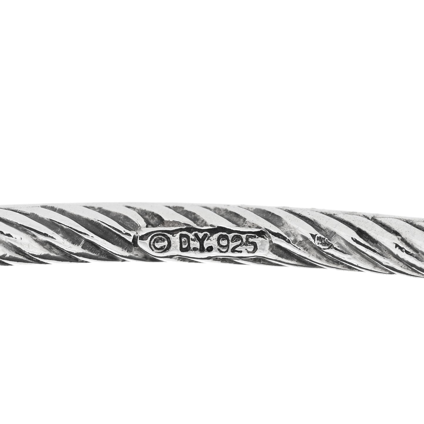 Sterling Silver Black Diamond Cable Bangle Bracelet
