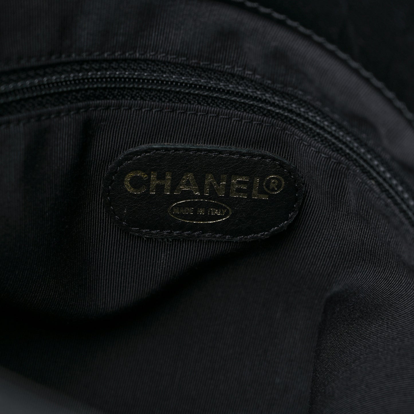 Calfskin Embossed CC Shoulder Bag Black