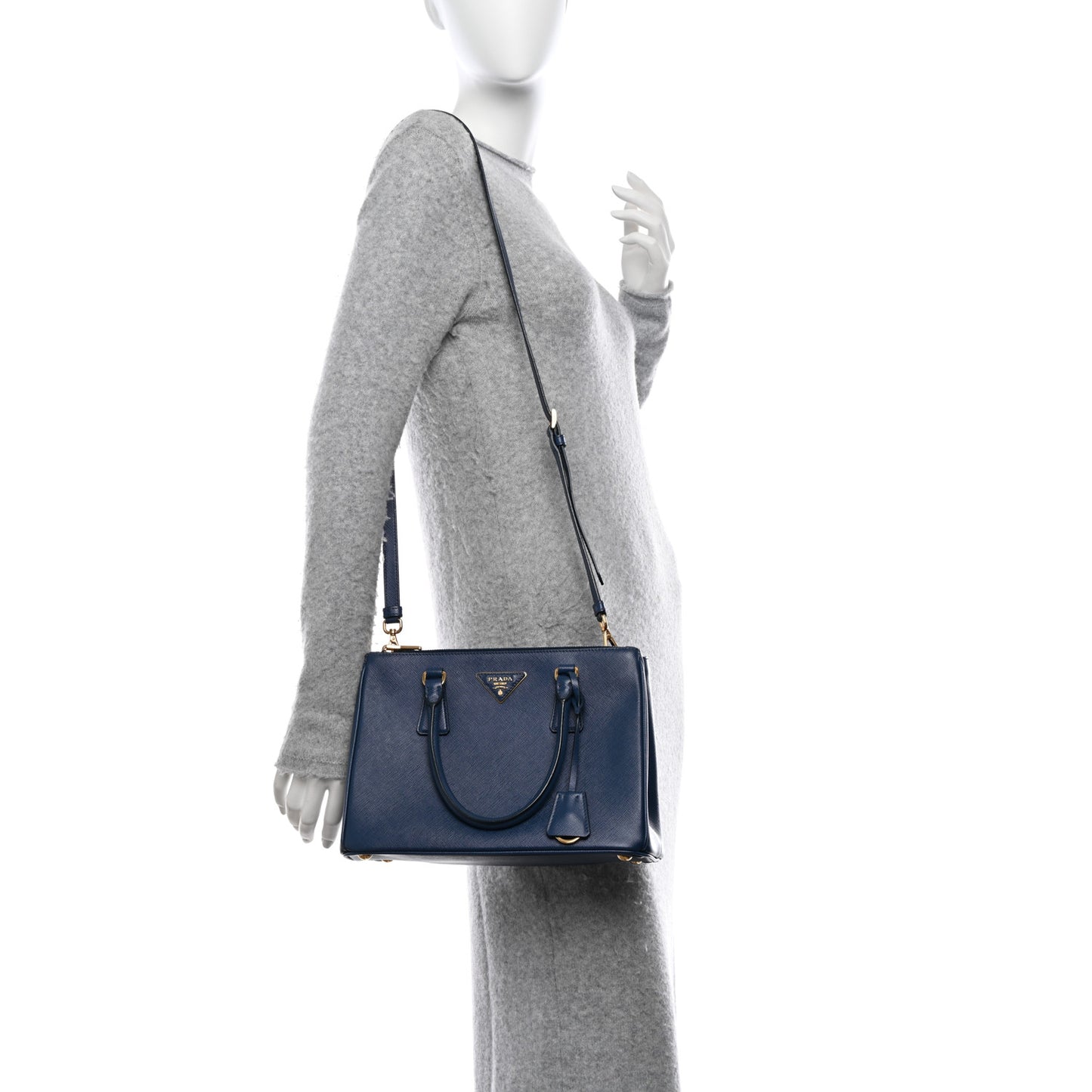 Saffiano Small Galleria Double Zip Tote Bluette