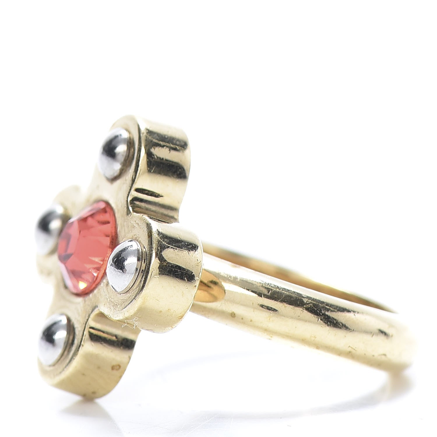 Louis Vuitton Crystal Love Letters Timeless Ring Gold M 6.5 3 of 8