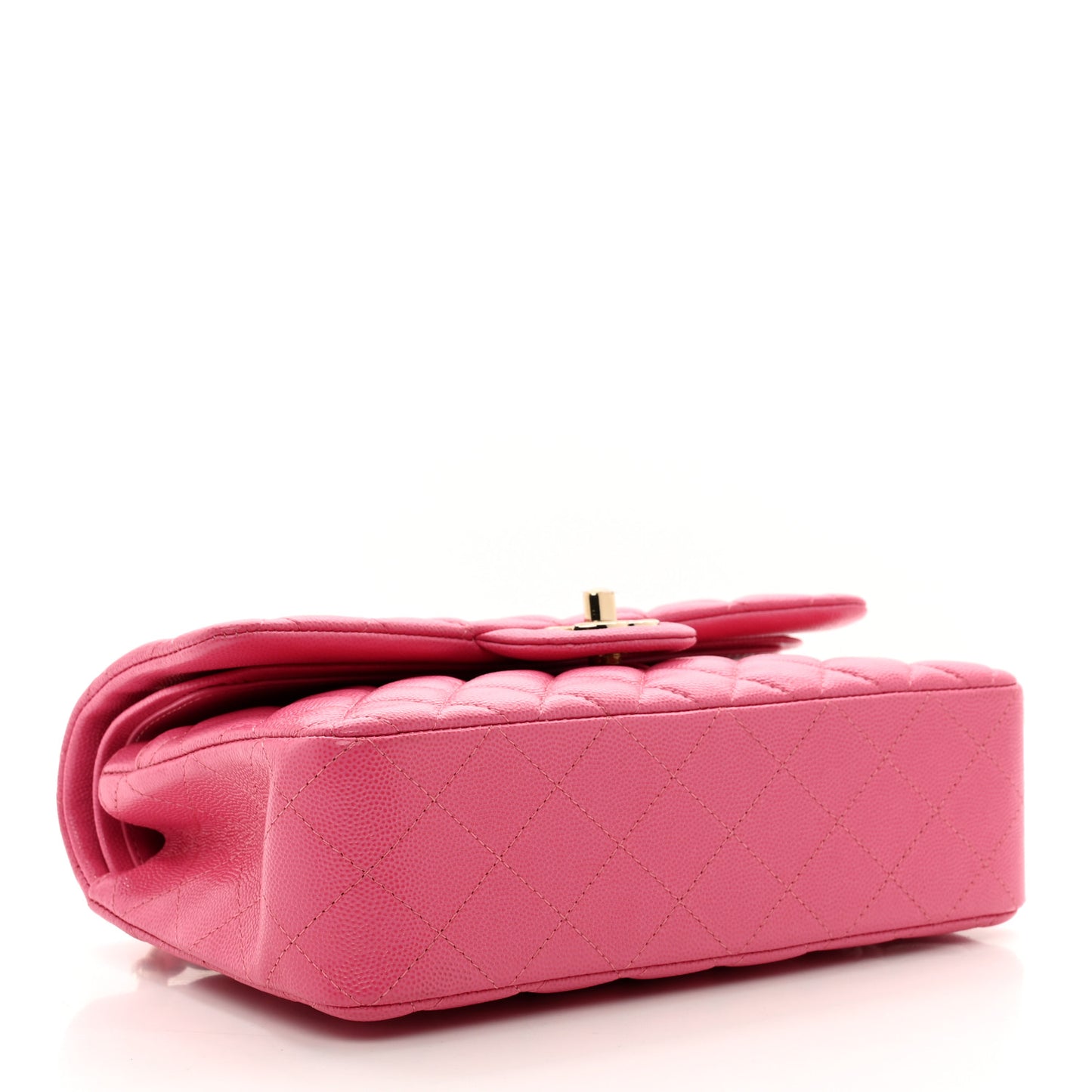 Caviar Quilted Small Double Flap Pink