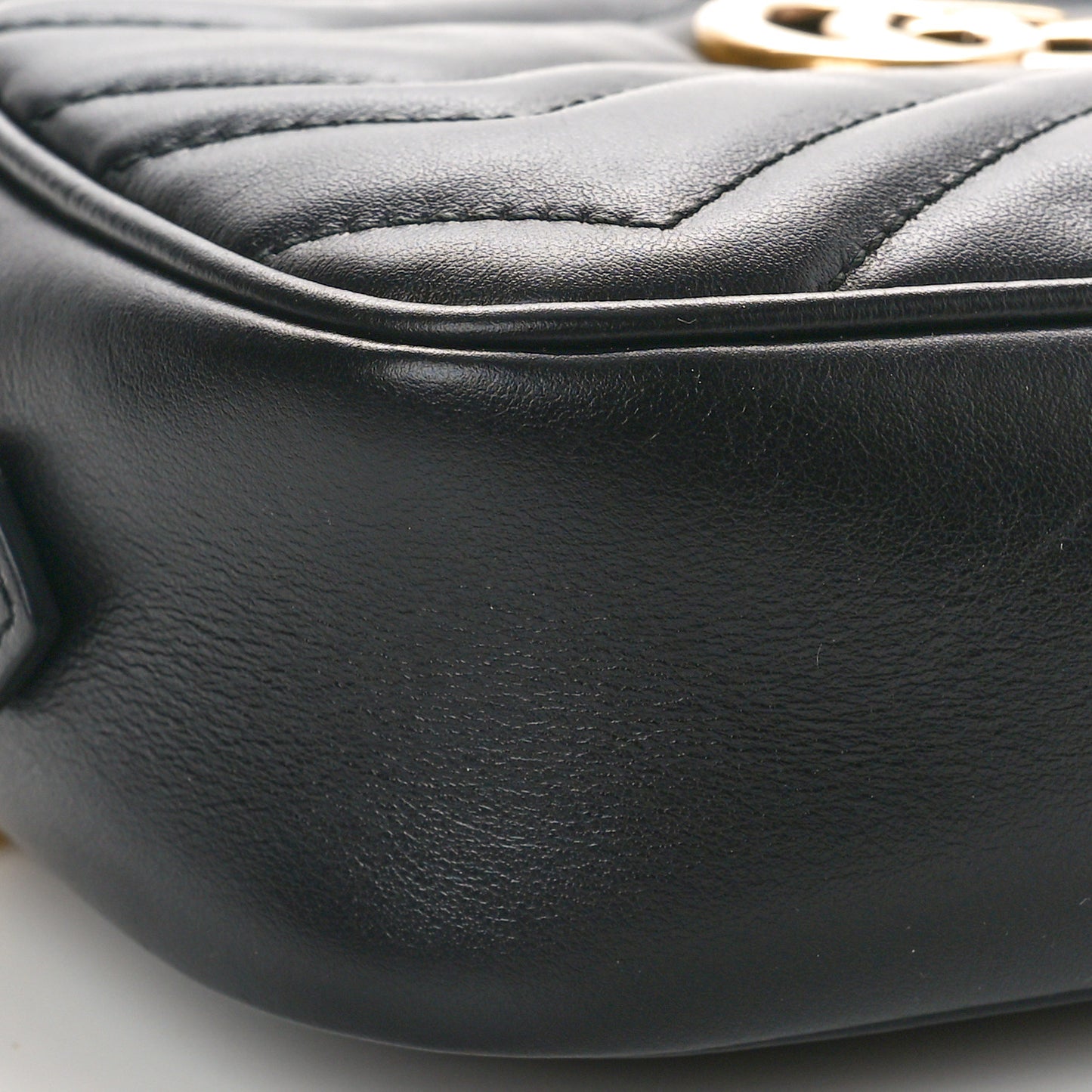 Calfskin Matelasse Mini GG Marmont Chain Shoulder Bag Black