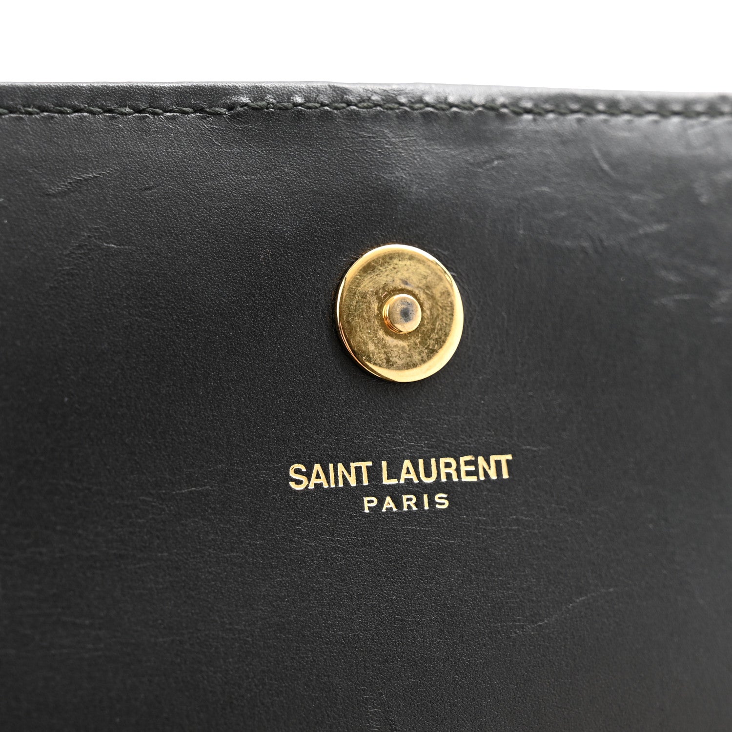 Saint Laurent Calfskin Patterned Cassandre Tassel Clutch Black 9 of 11