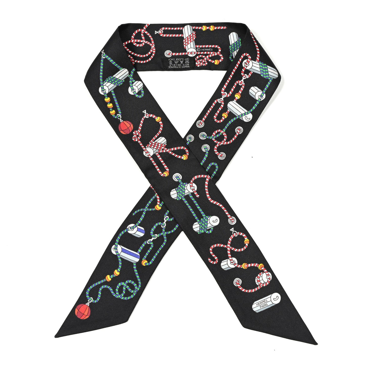 Silk Cordages Twilly Scarf Black