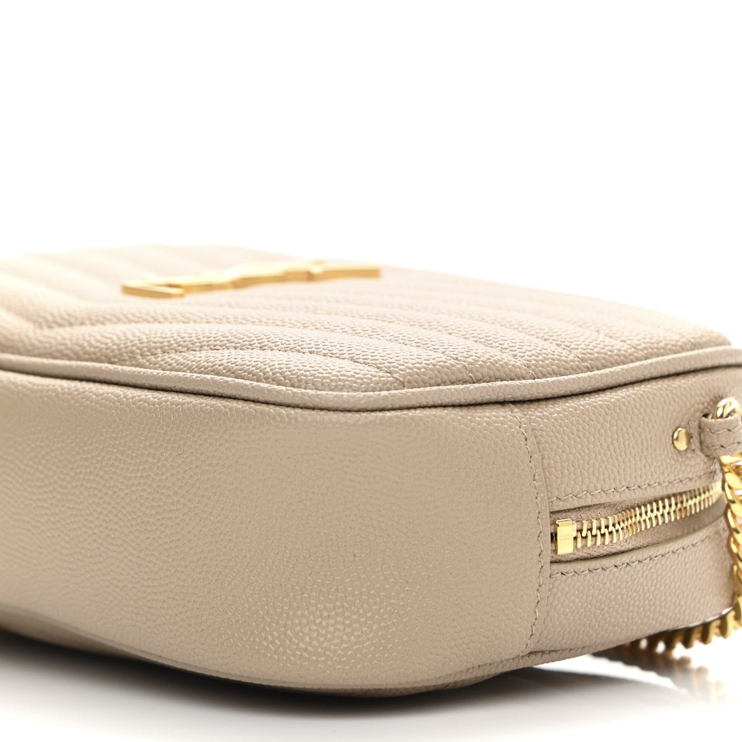 Grain De Poudre Matelasse Monogram Mini Lou Camera Bag Dark Beige