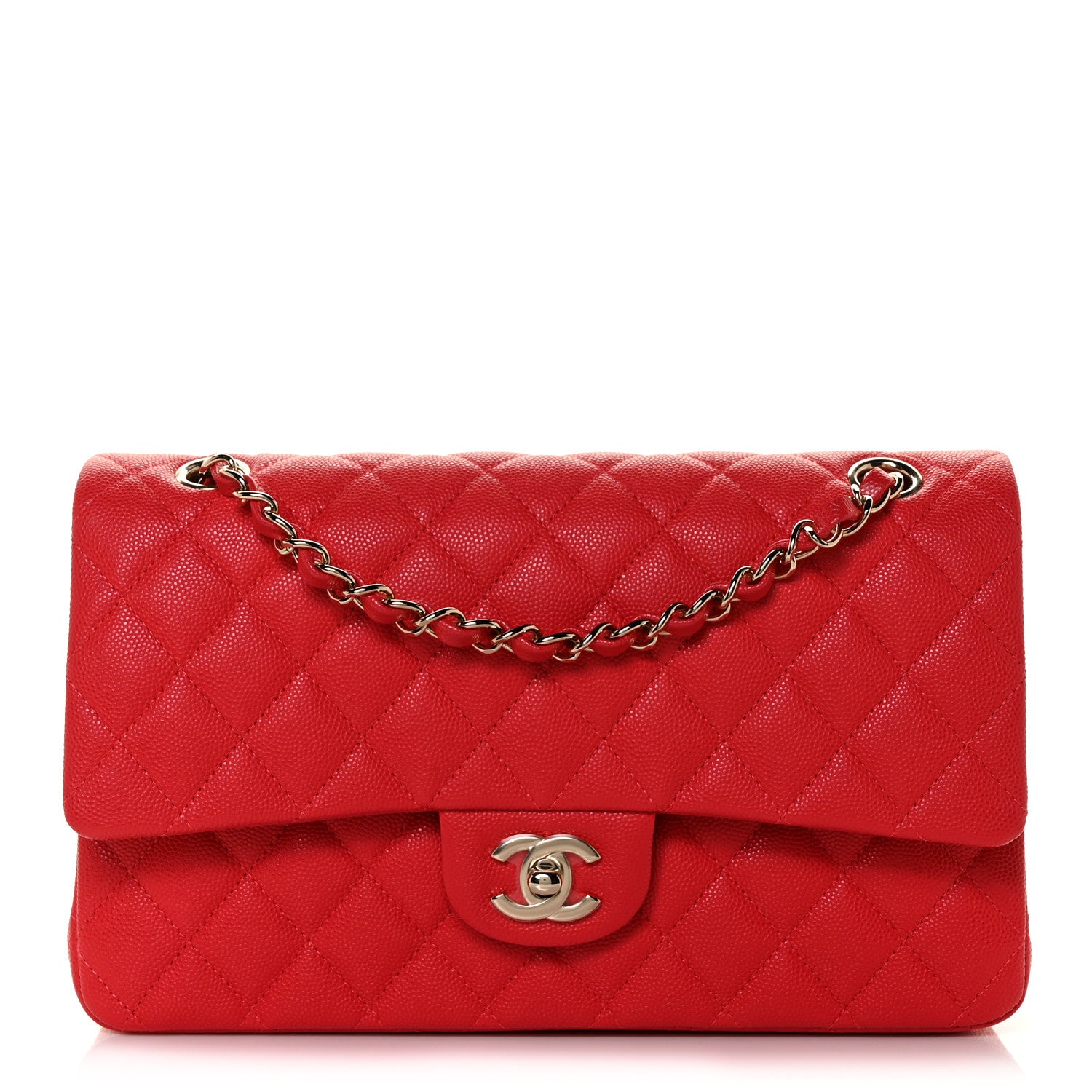 Chanel Caviar Quilted Medium Double Flap Red 2 of 11