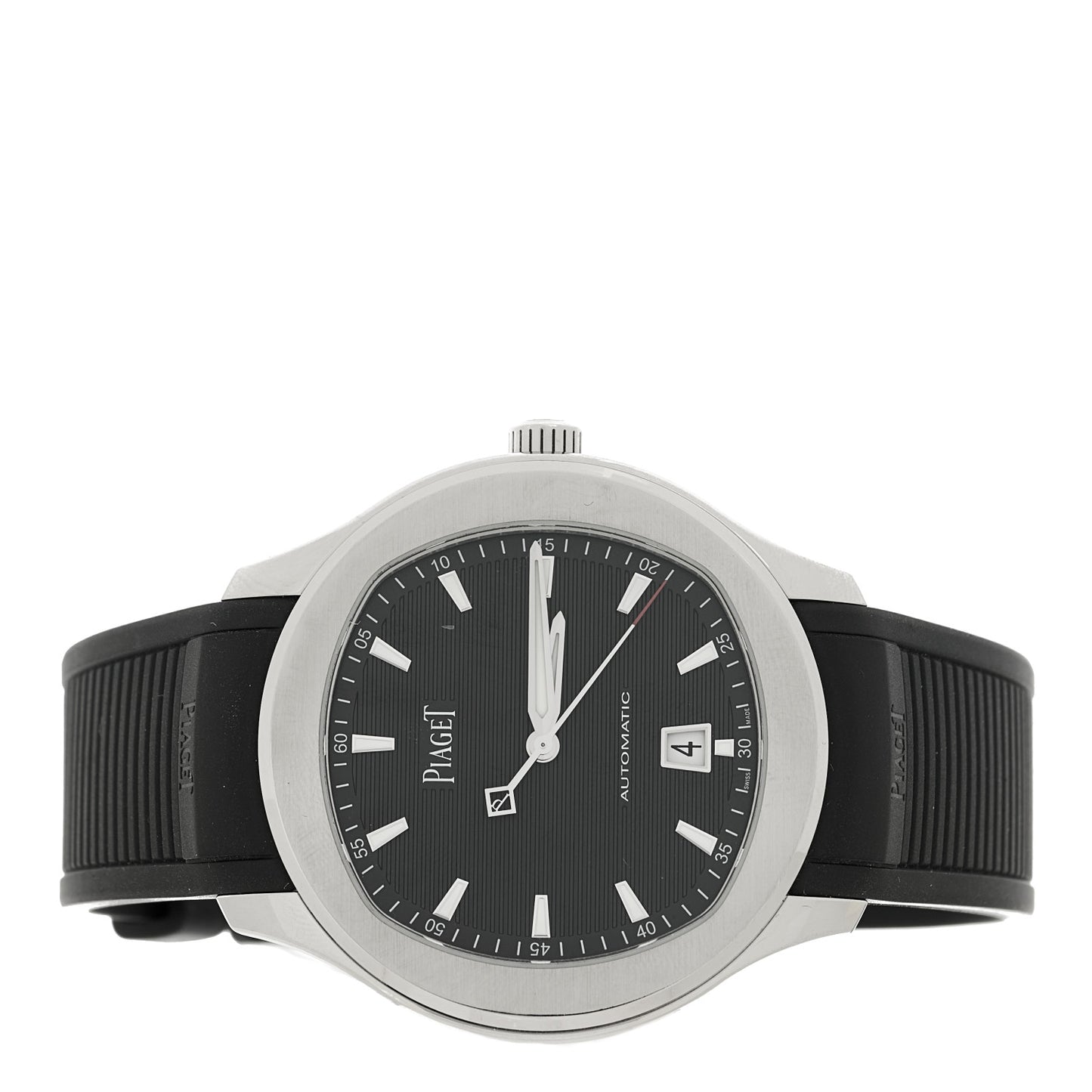 Stainless Steel Rubber 42mm Polo Date Automatic Watch Black
