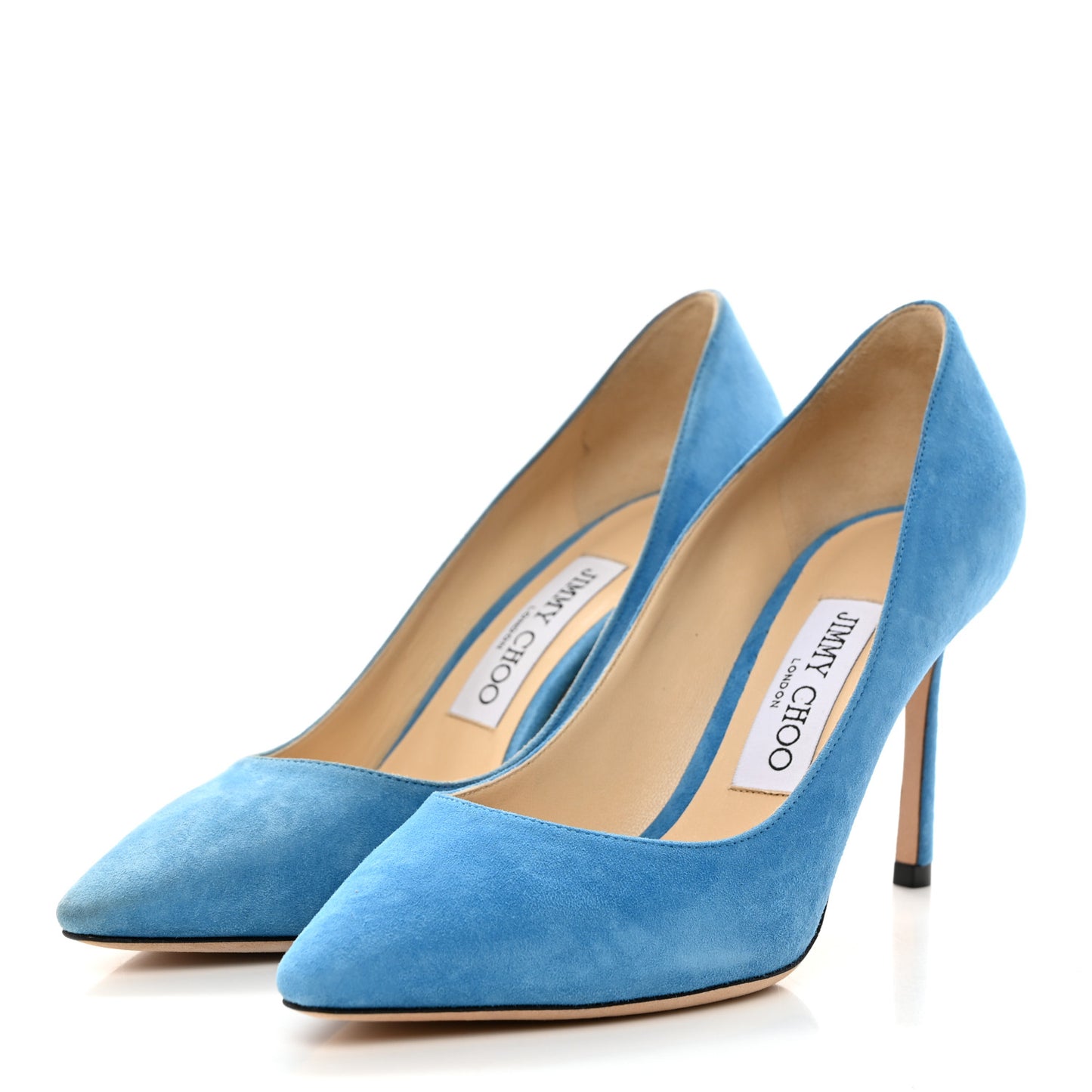 JIMMY CHOO Suede Romy 100 Pumps 36.5 Robot Blue