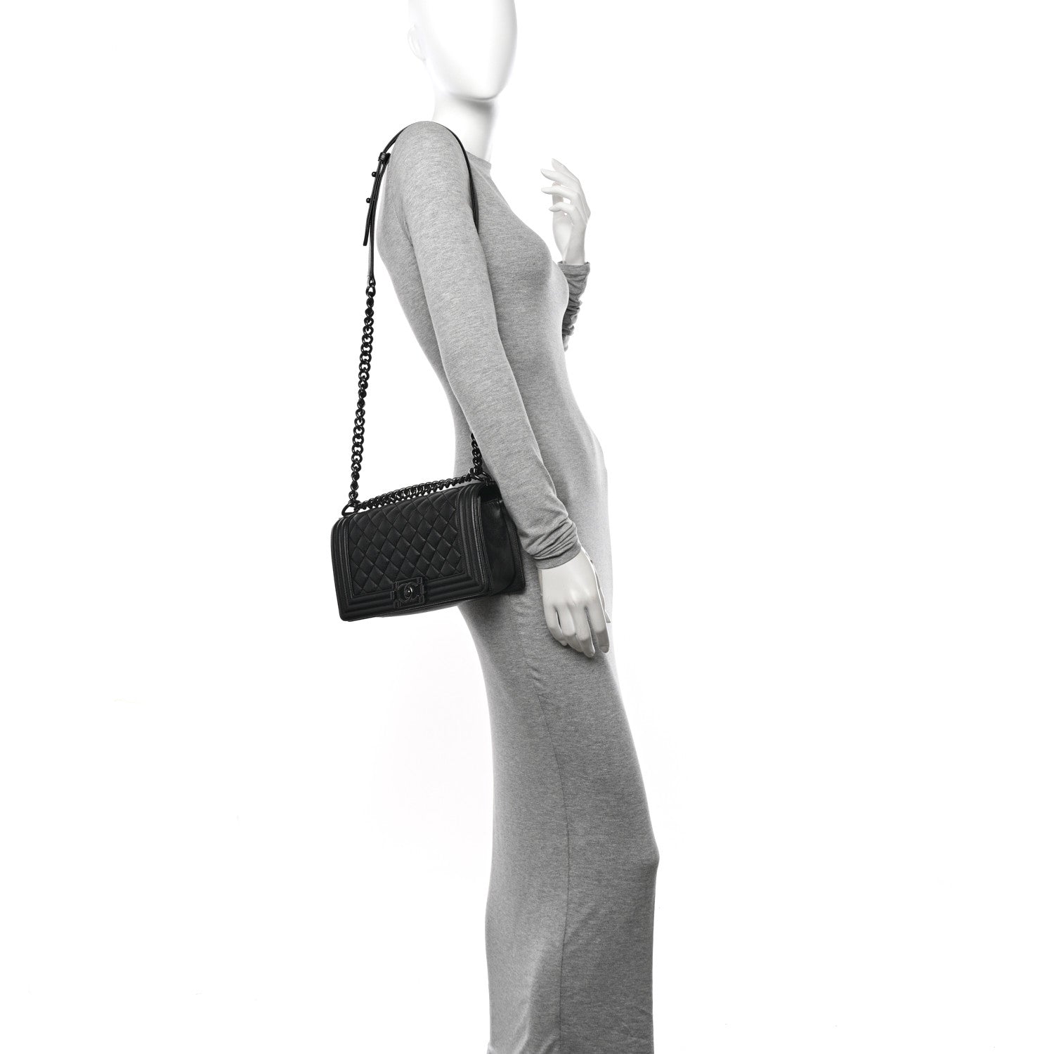 Chanel Caviar Quilted Medium Boy Flap So Black 2 of 11