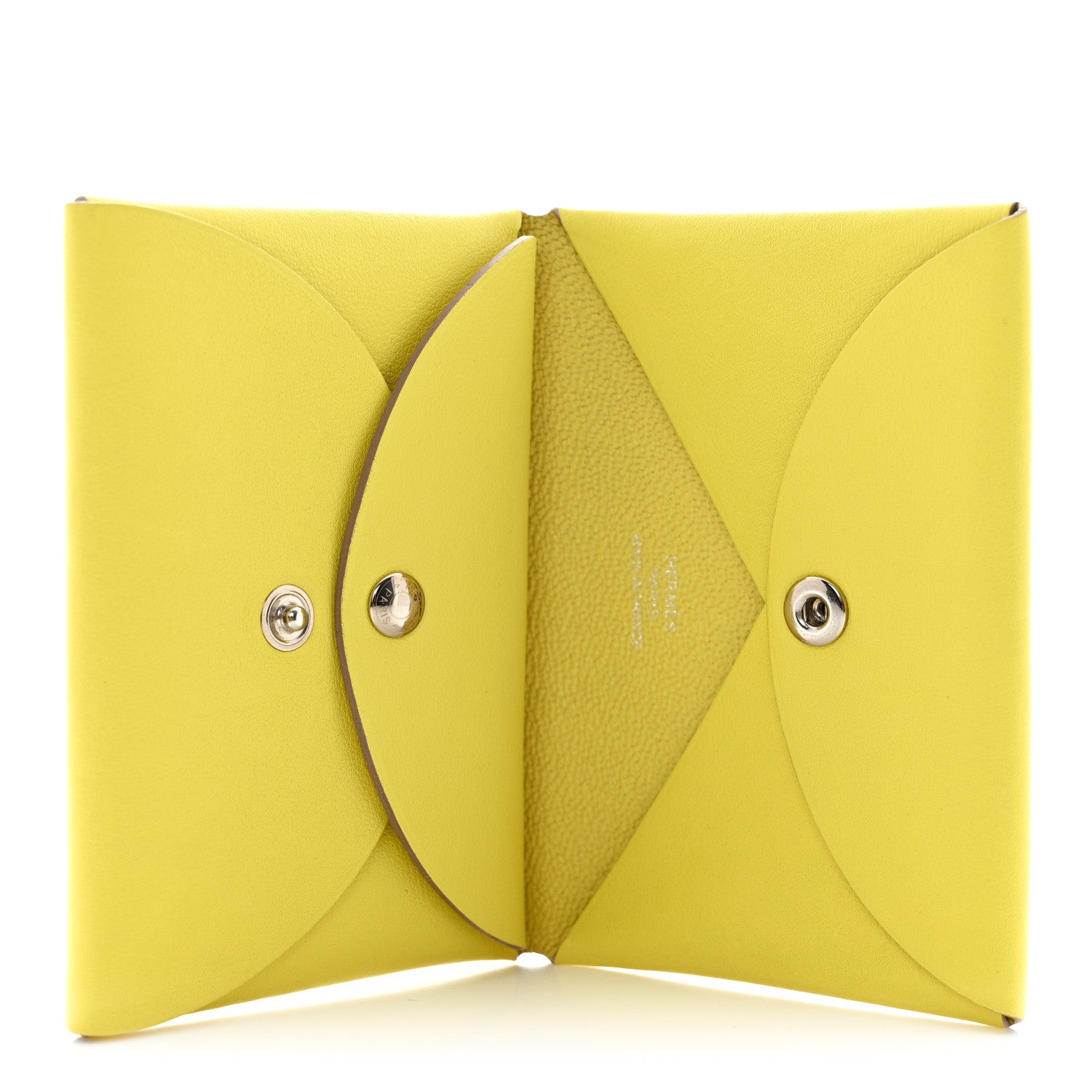 Hermes Swift Compact Selle En Desordre Calvi Duo Card Case Lime 5 of 7