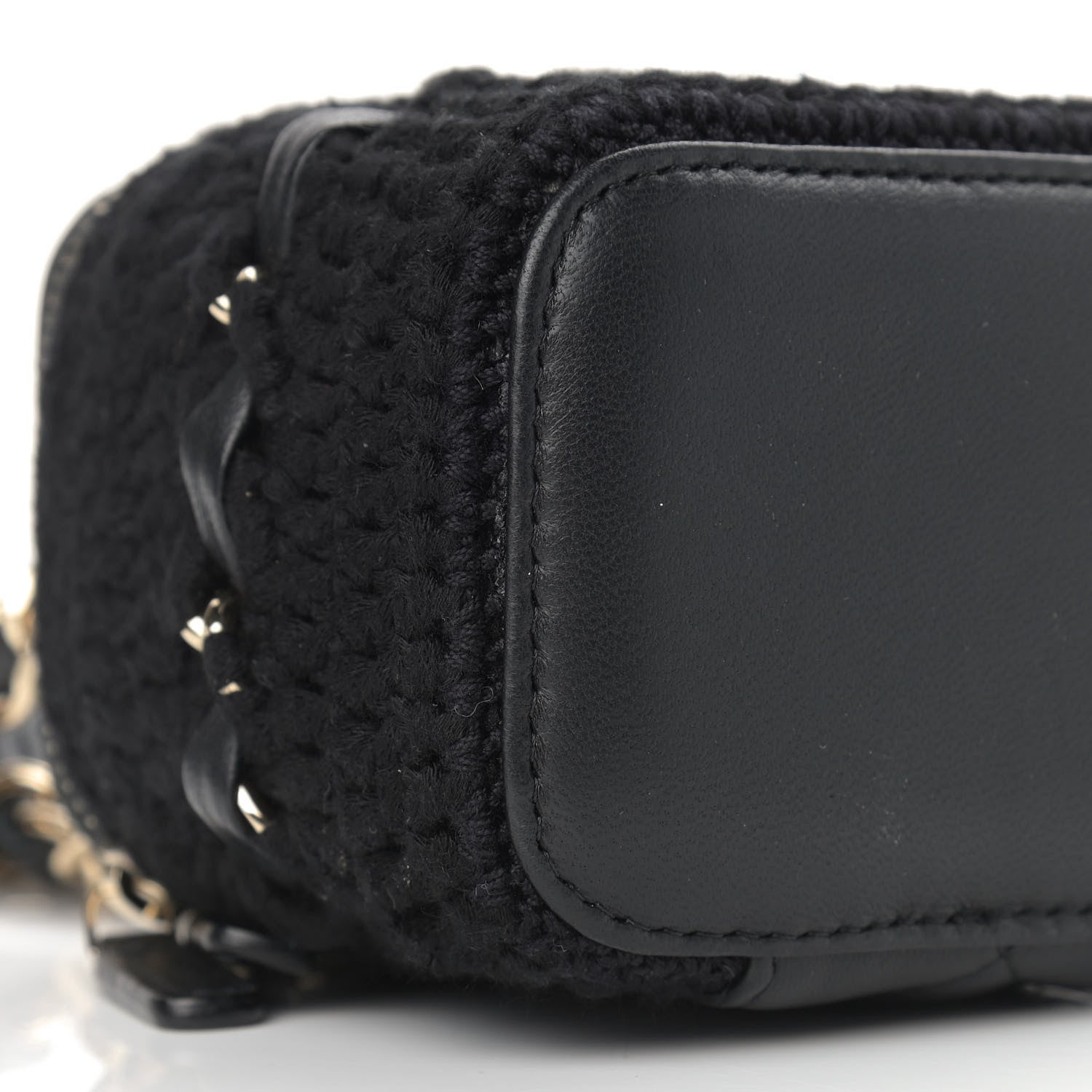 Chanel Lambskin Crochet Small Vanity Case With Chain Black 8 of 9