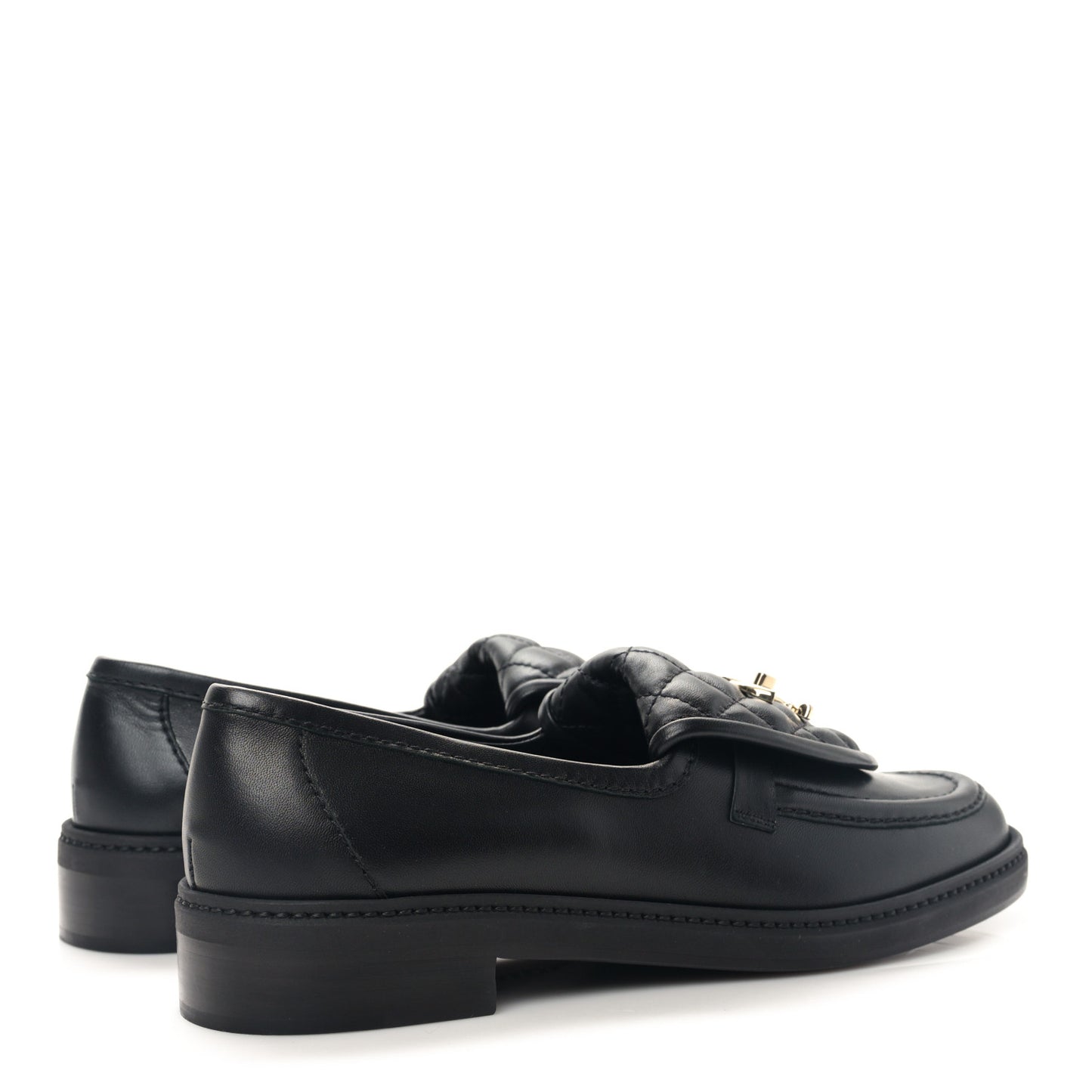 Lambskin Quilted CC Turnlock Loafers 38.5 Black