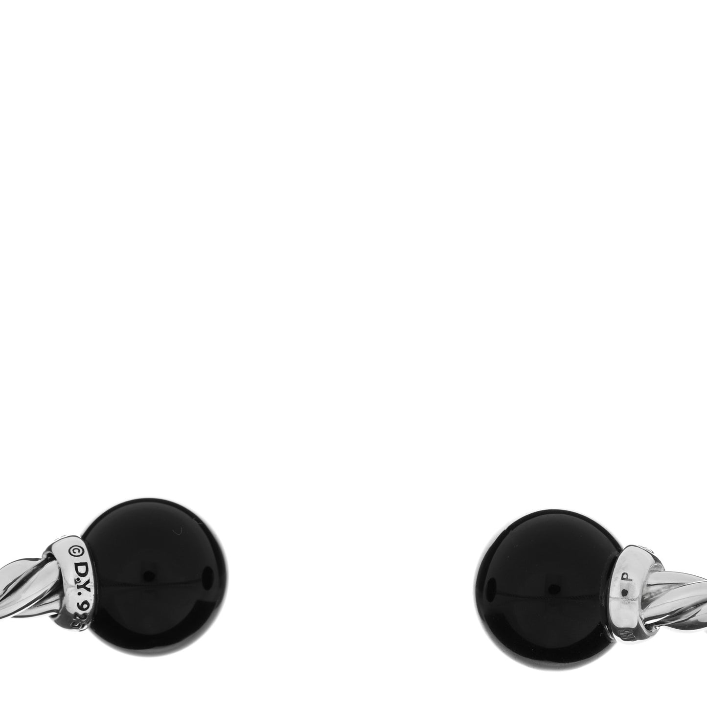 Sterling Silver Diamond Onyx 9mm Solari Bracelet
