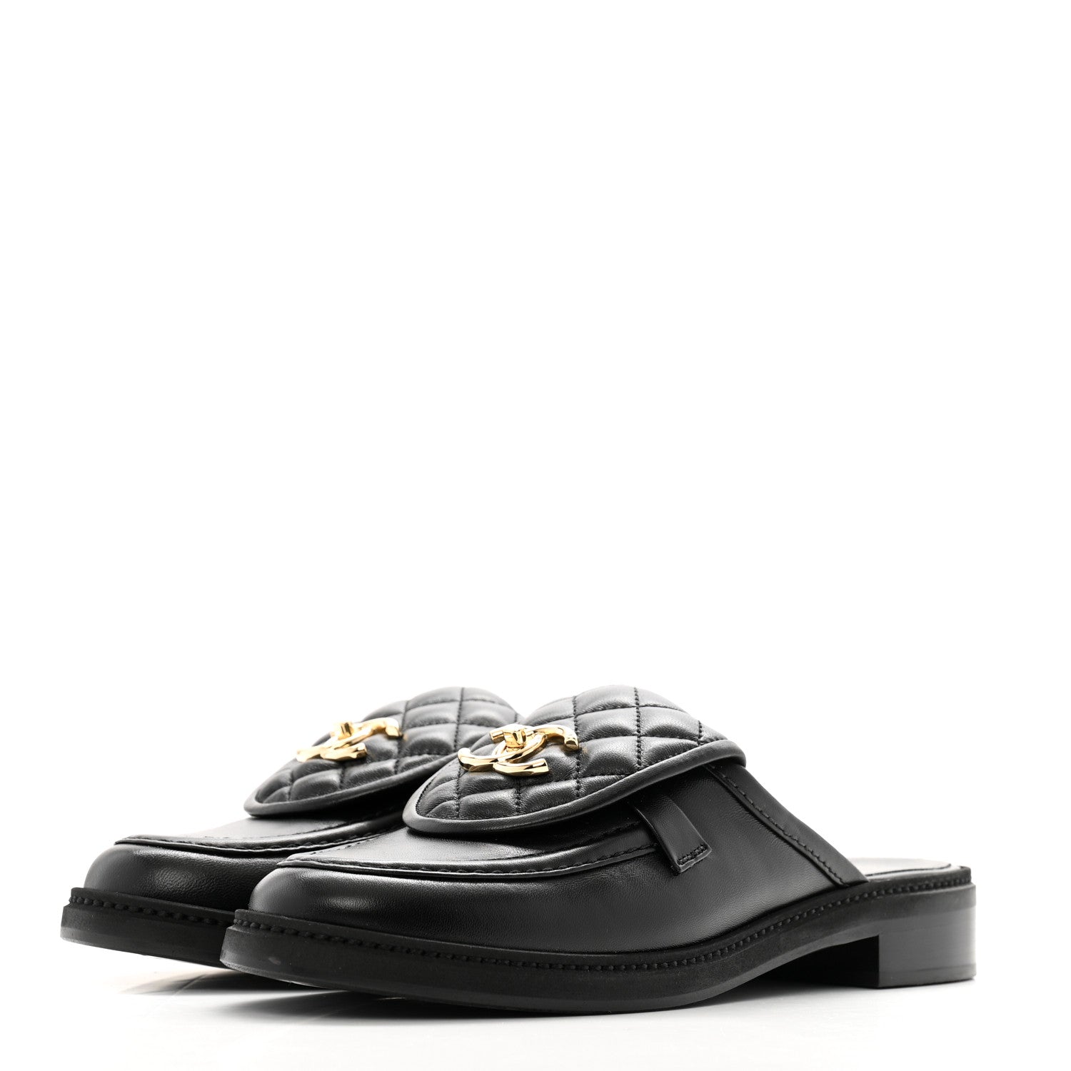 Chanel Lambskin Quilted CC Turnlock Mules 40 Black 4 of 11
