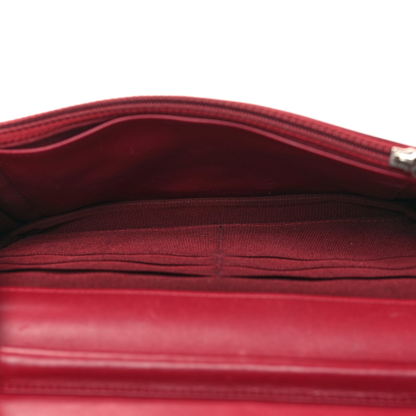 Calfskin Double Stitch Hamptons Wallet On Chain WOC Red