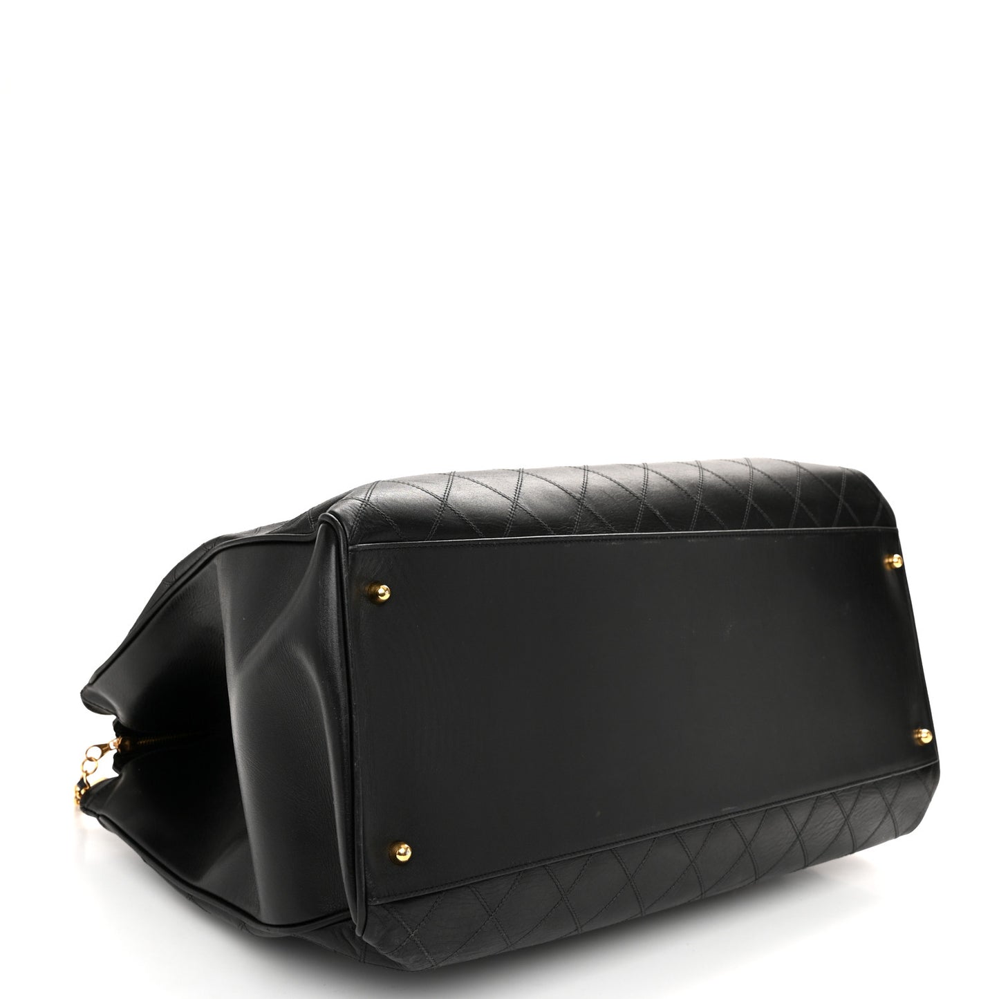 Calfskin Stitched XL Weekender Black