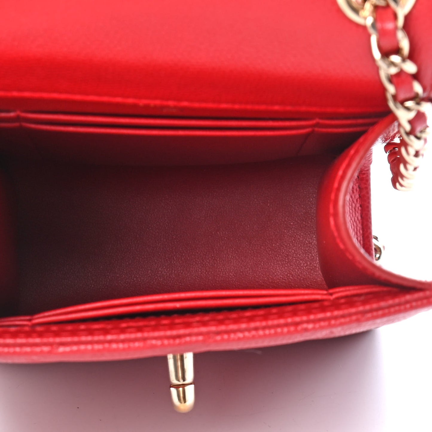Caviar Quilted Classic Phone Holder Red