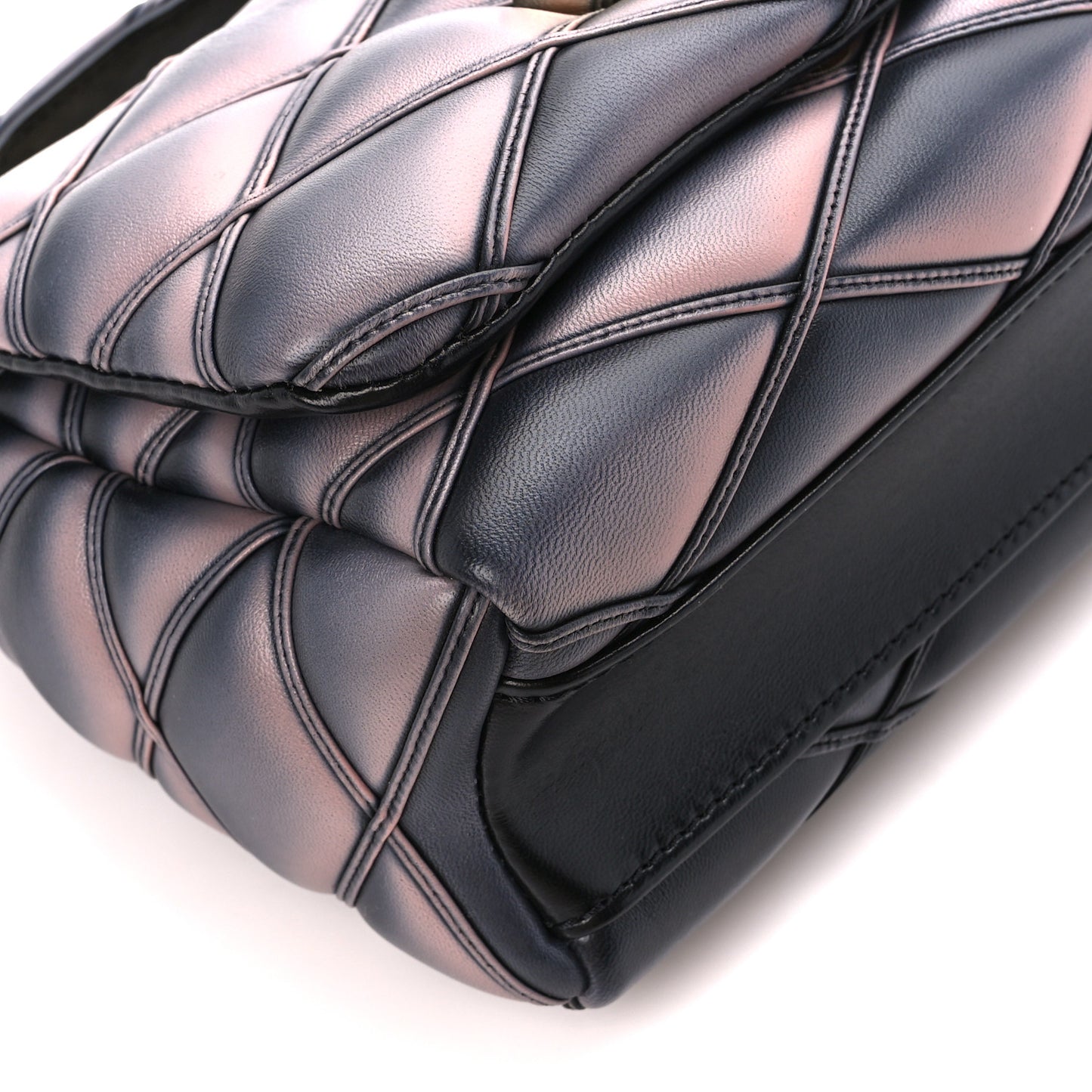 Lambskin Malletage Top Handle GO-14 MM Black Pink