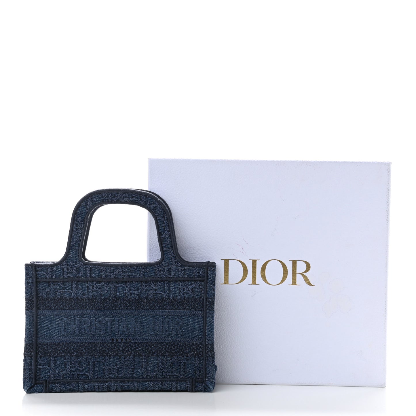 Oblique Denim Mini Book Tote Blue