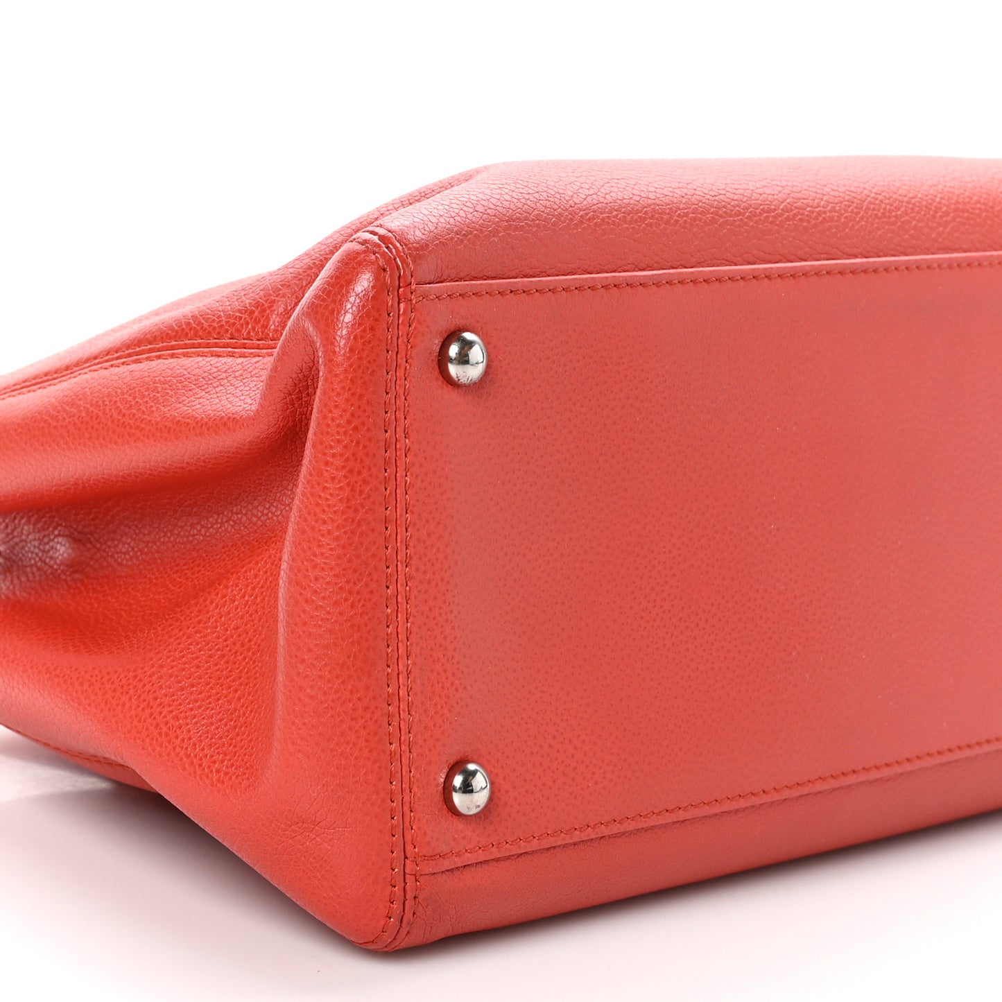 Calfskin Small Cerf Executive Shopper Tote Orange