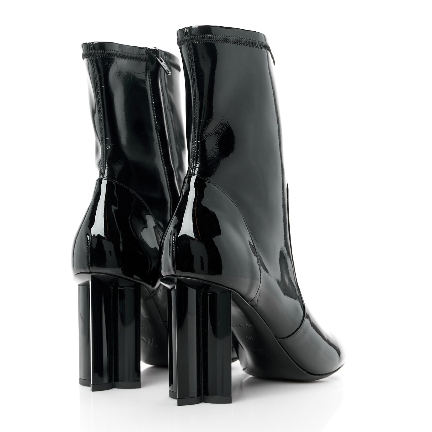Patent Silhouette Ankle Boots 40 Black