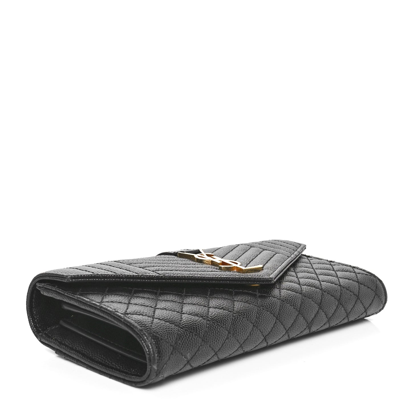 Grain De Poudre Mixed Matelasse Triquilt Large Monogram Wallet Black