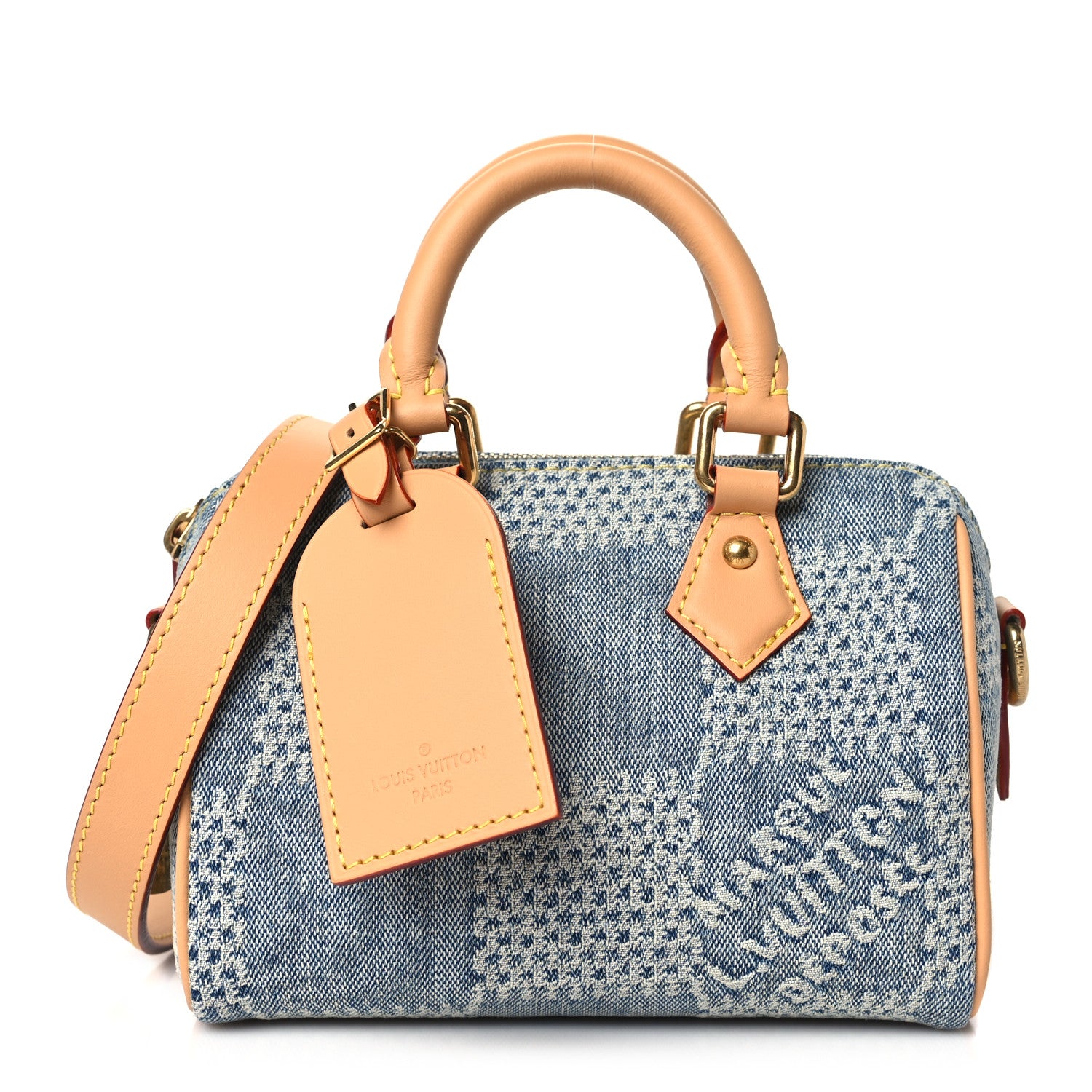 Louis Vuitton Damier Denim 3D Speedy Bandouliere 18 Bleu 1526017