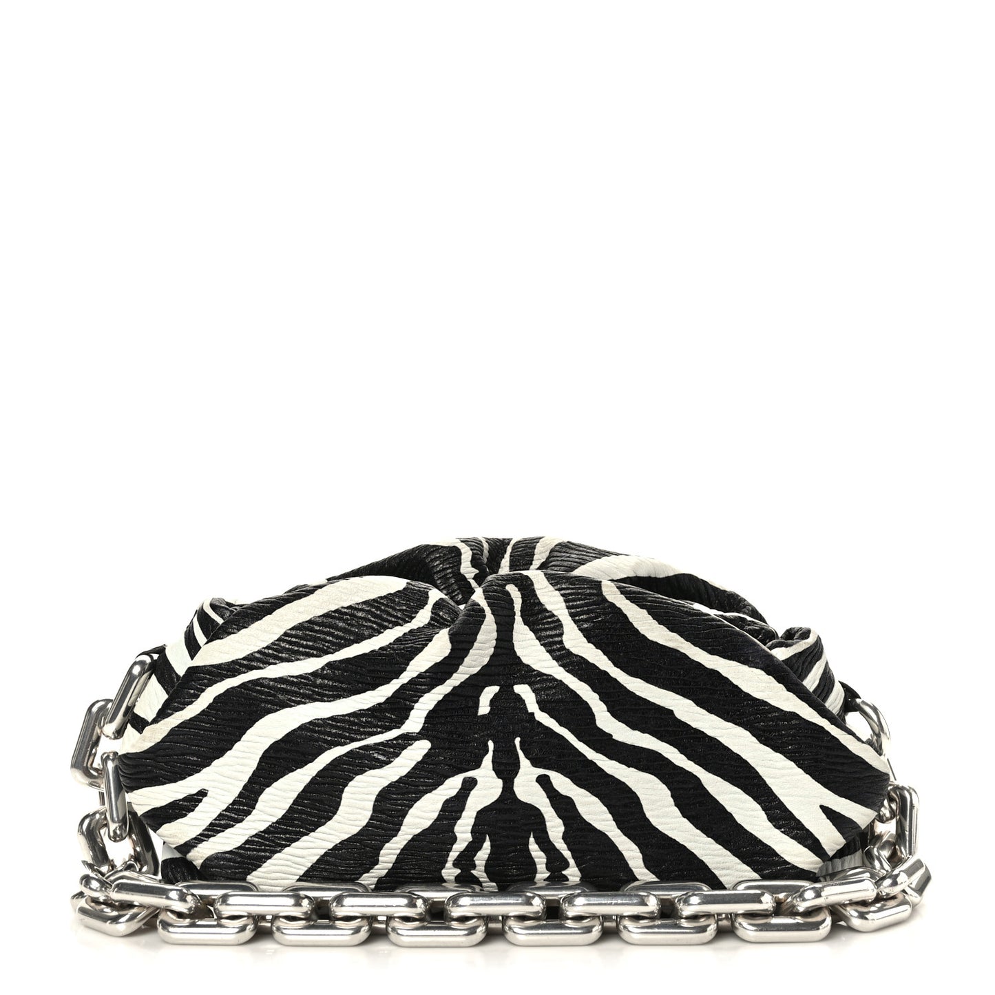 Nappa Zebra Print The Pouch Oversized Clutch White Black