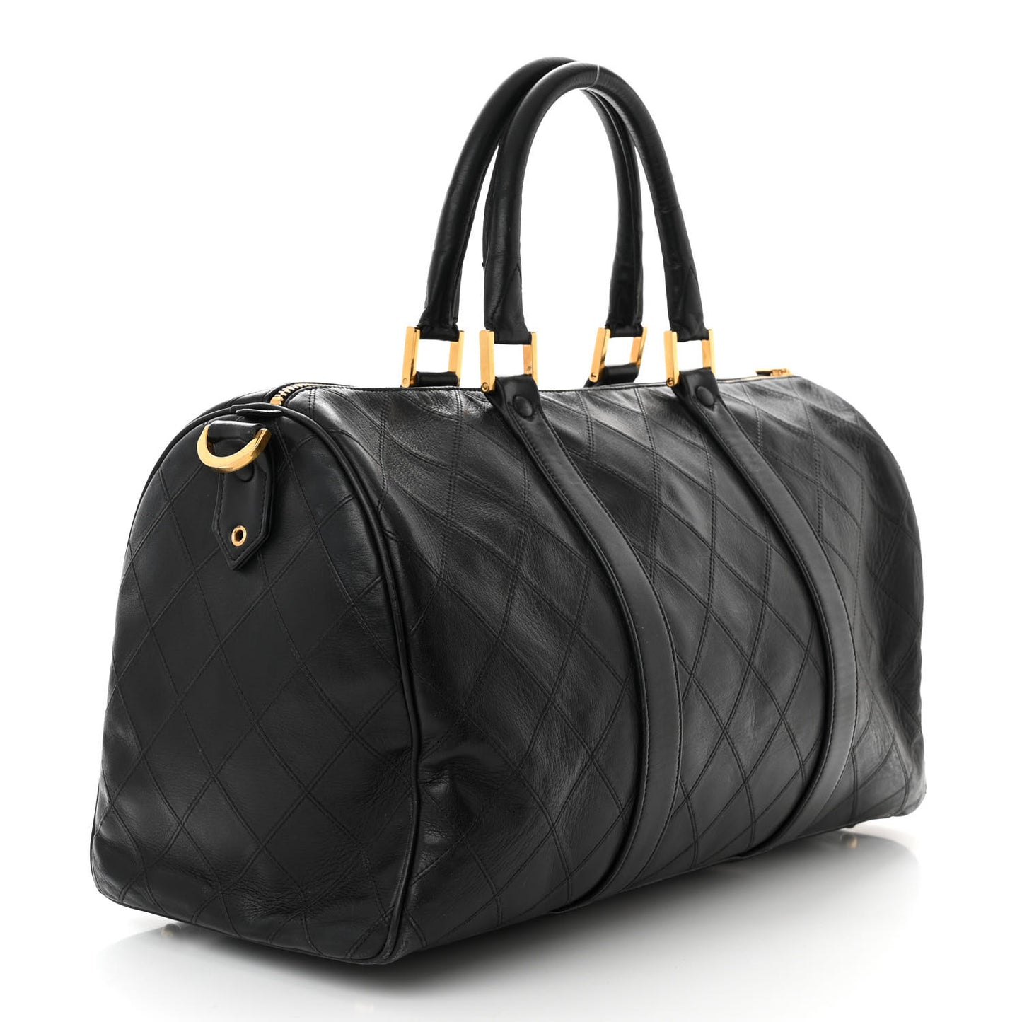 Calfskin Stitched CC Boston Black