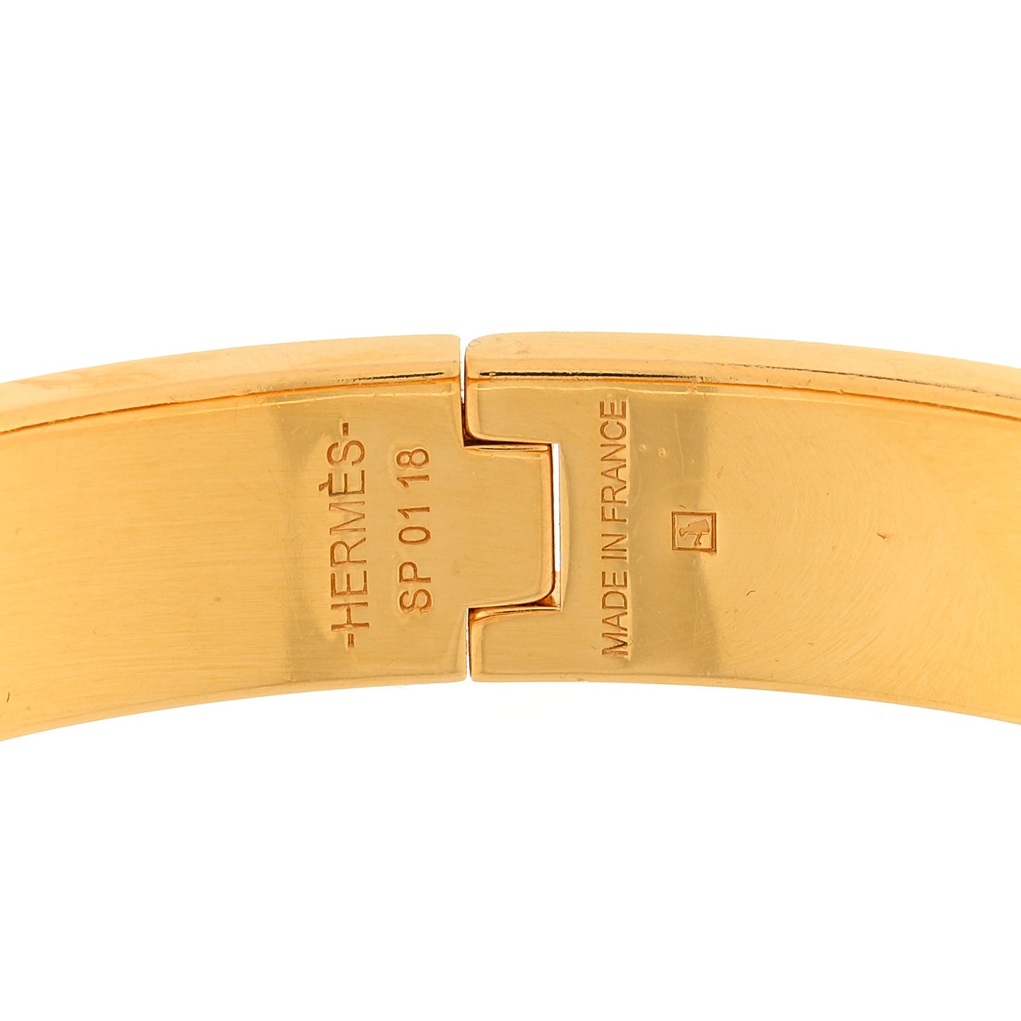 Enamel Narrow Clic Clac H Bracelet PM Marron Glace