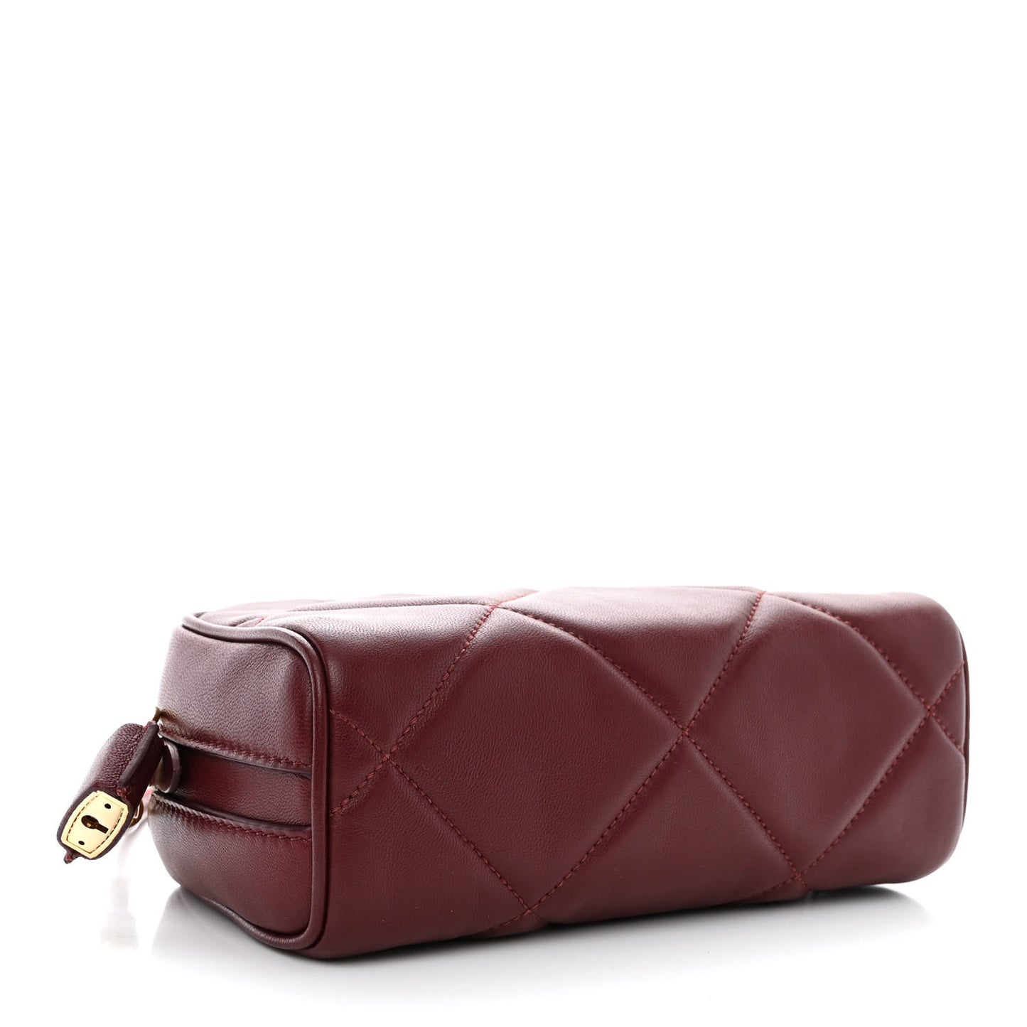 Lambskin Quilted Camera Bag Burgundy Red