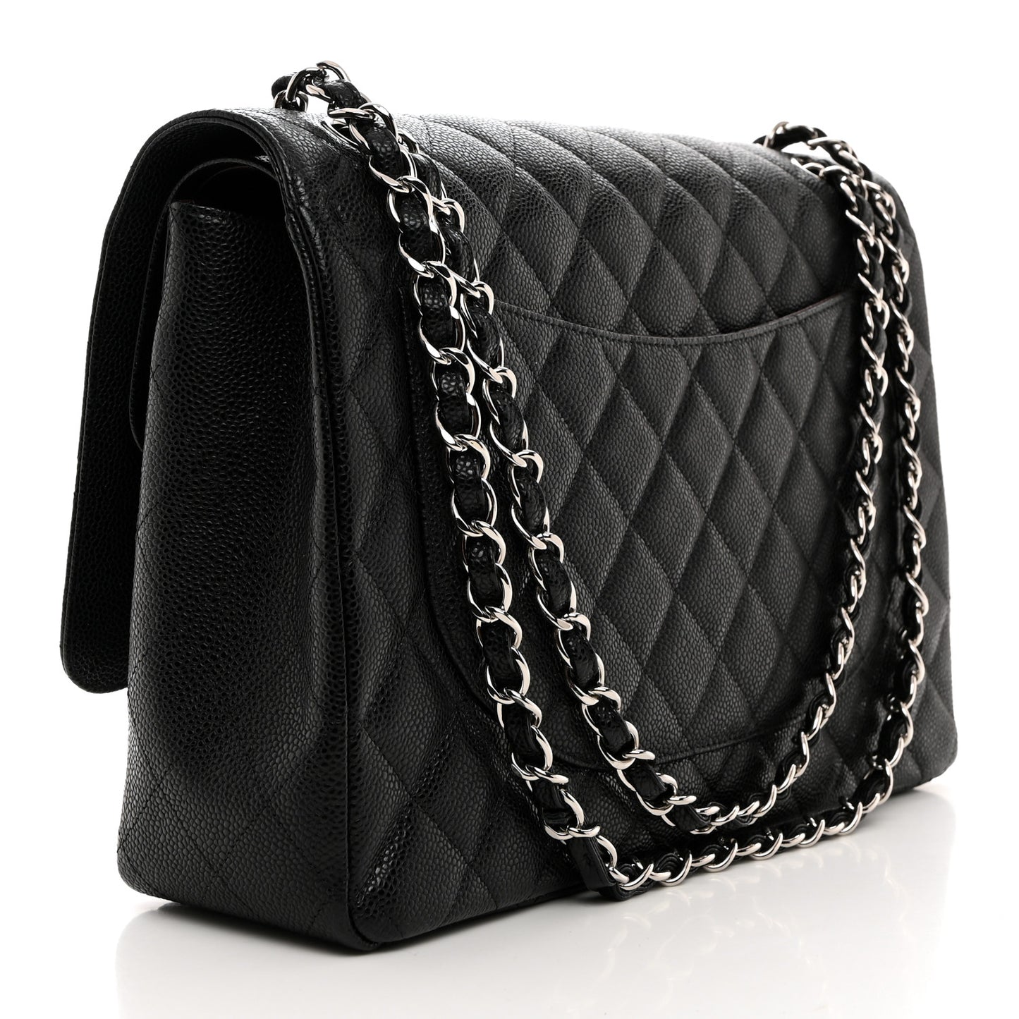 Caviar Quilted Maxi Double Flap Black