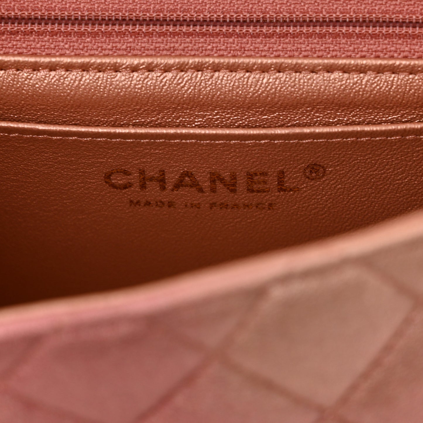 Metallic Lambskin Quilted Ombre Mini Square Flap Pink