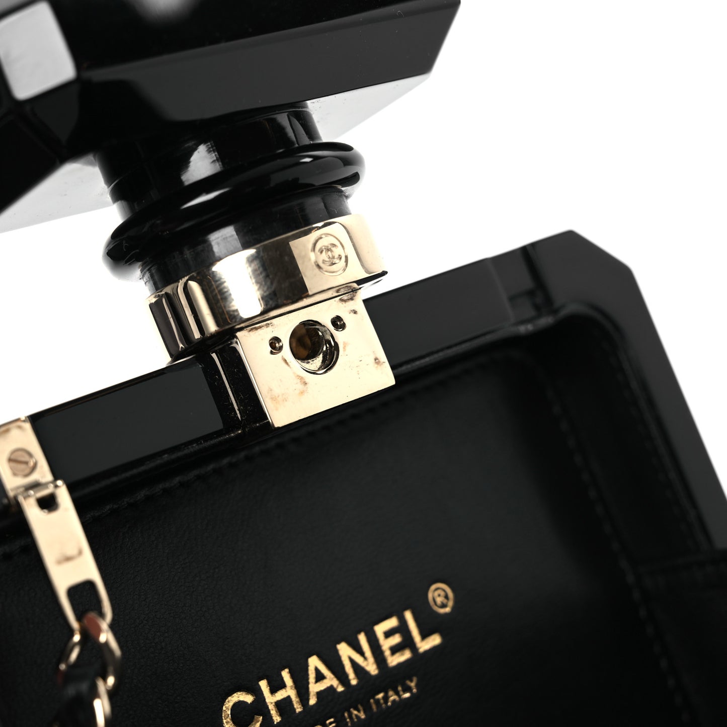 Plexiglass Perfume Bottle Clutch Black