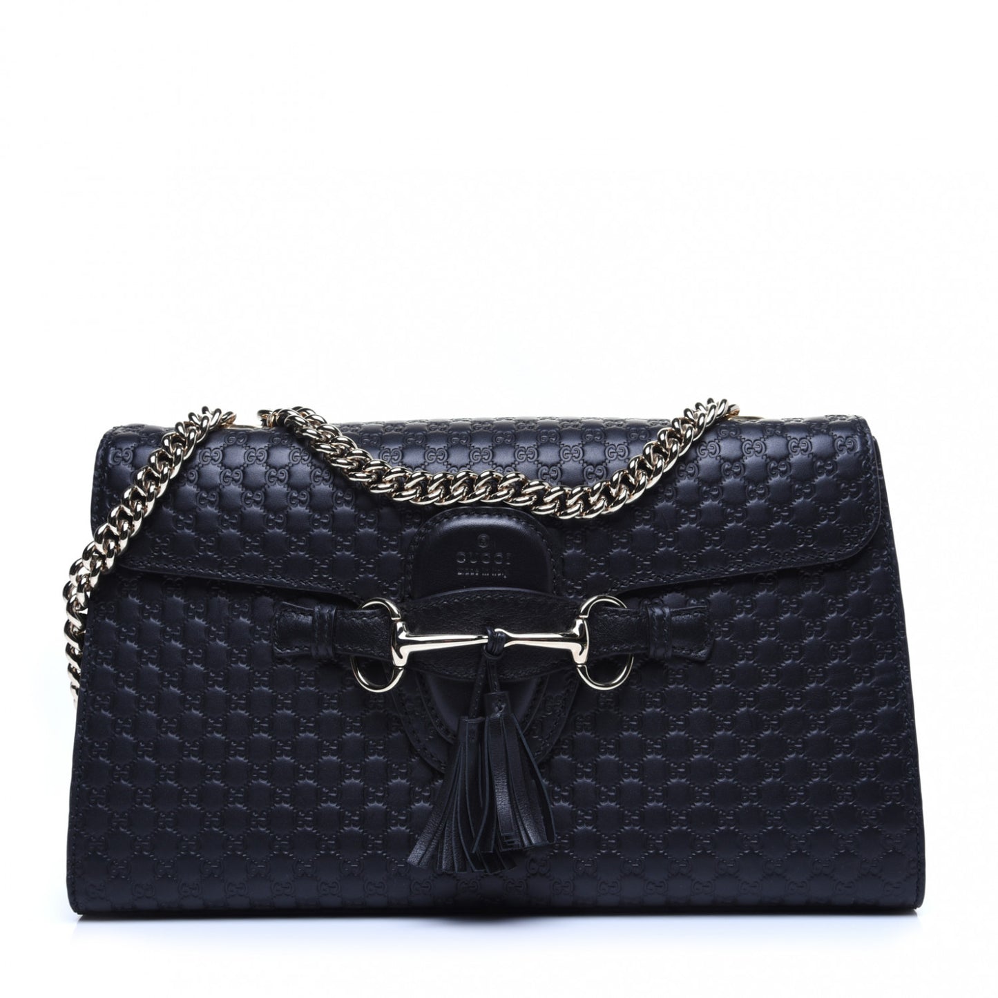 Microguccissima Medium Emily Chain Shoulder Bag Black
