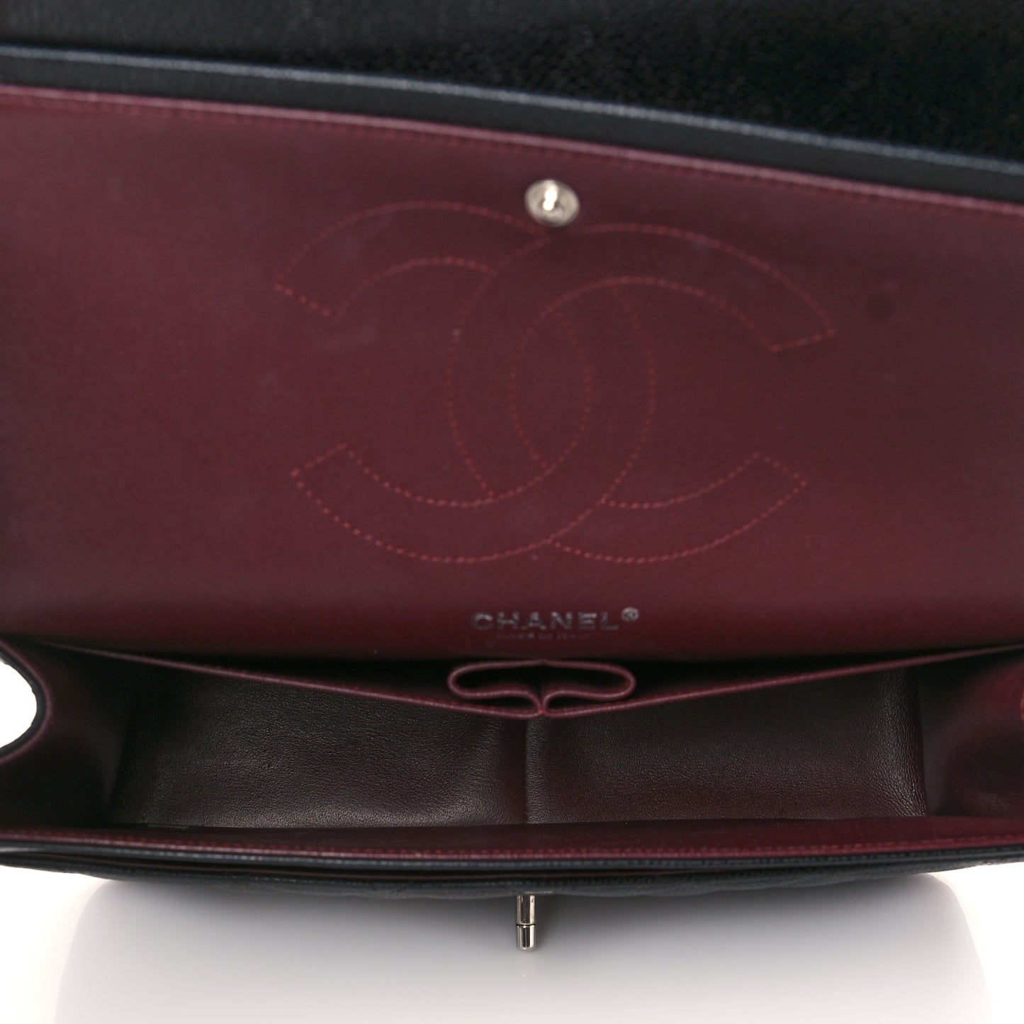 Caviar Quilted Jumbo Double Flap Black