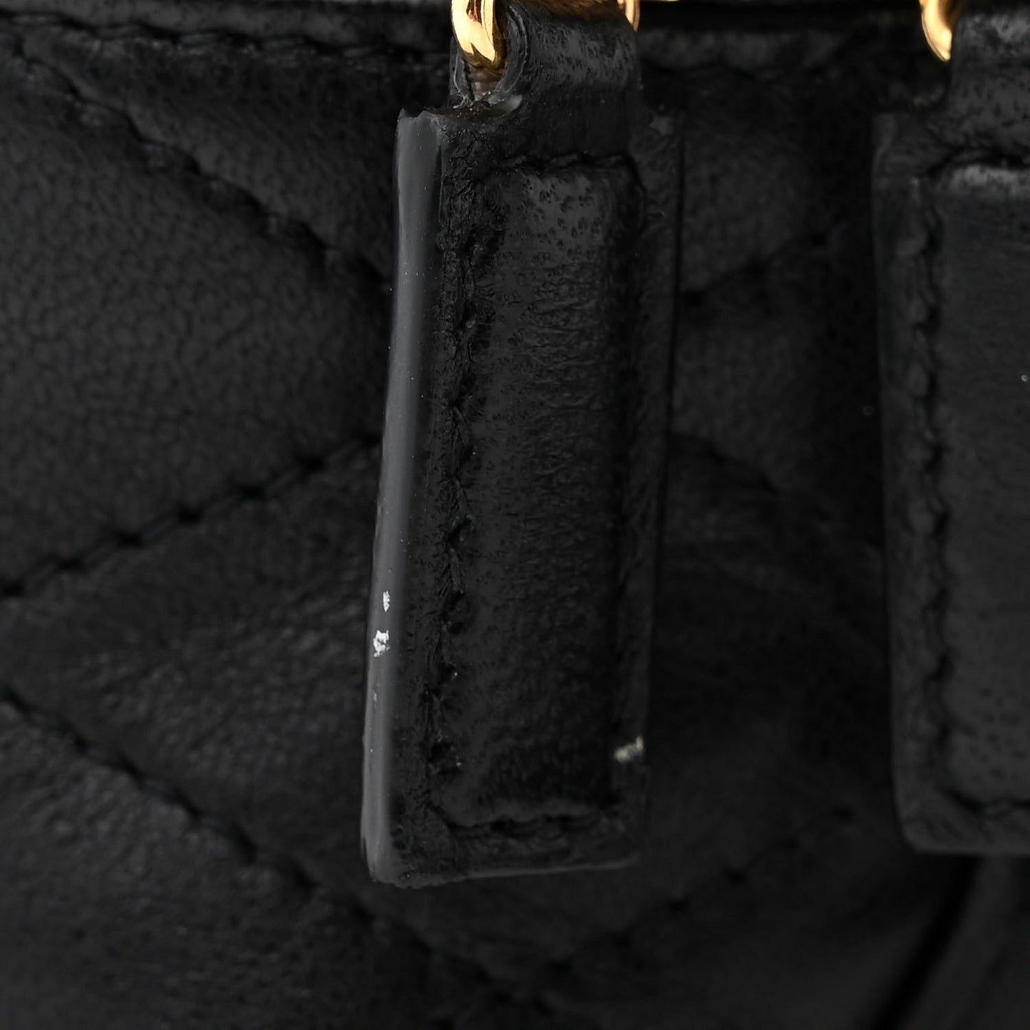 Grain De Poudre Quilted Vanity Bag Top Handle Black